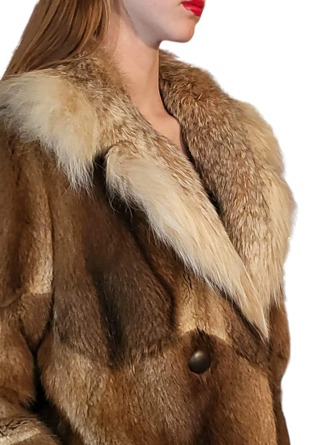 60s/70s Muskrat And Fox Fur Mod Rich Auntie Coat by Halle Bros - Image 4