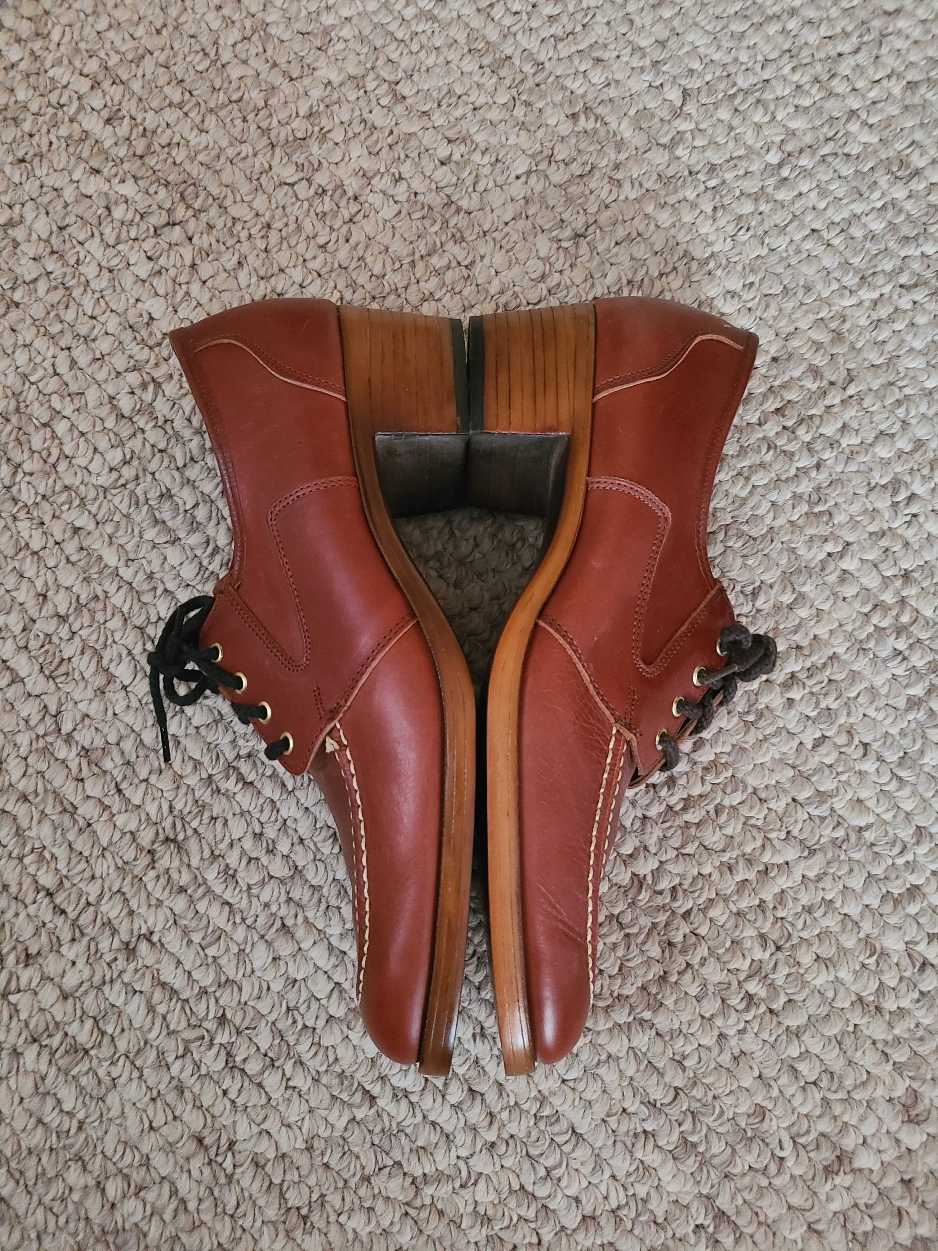 60s/70s New 12 Mens New Heeled Oxford Reddish Brown by Dexter - Image 3