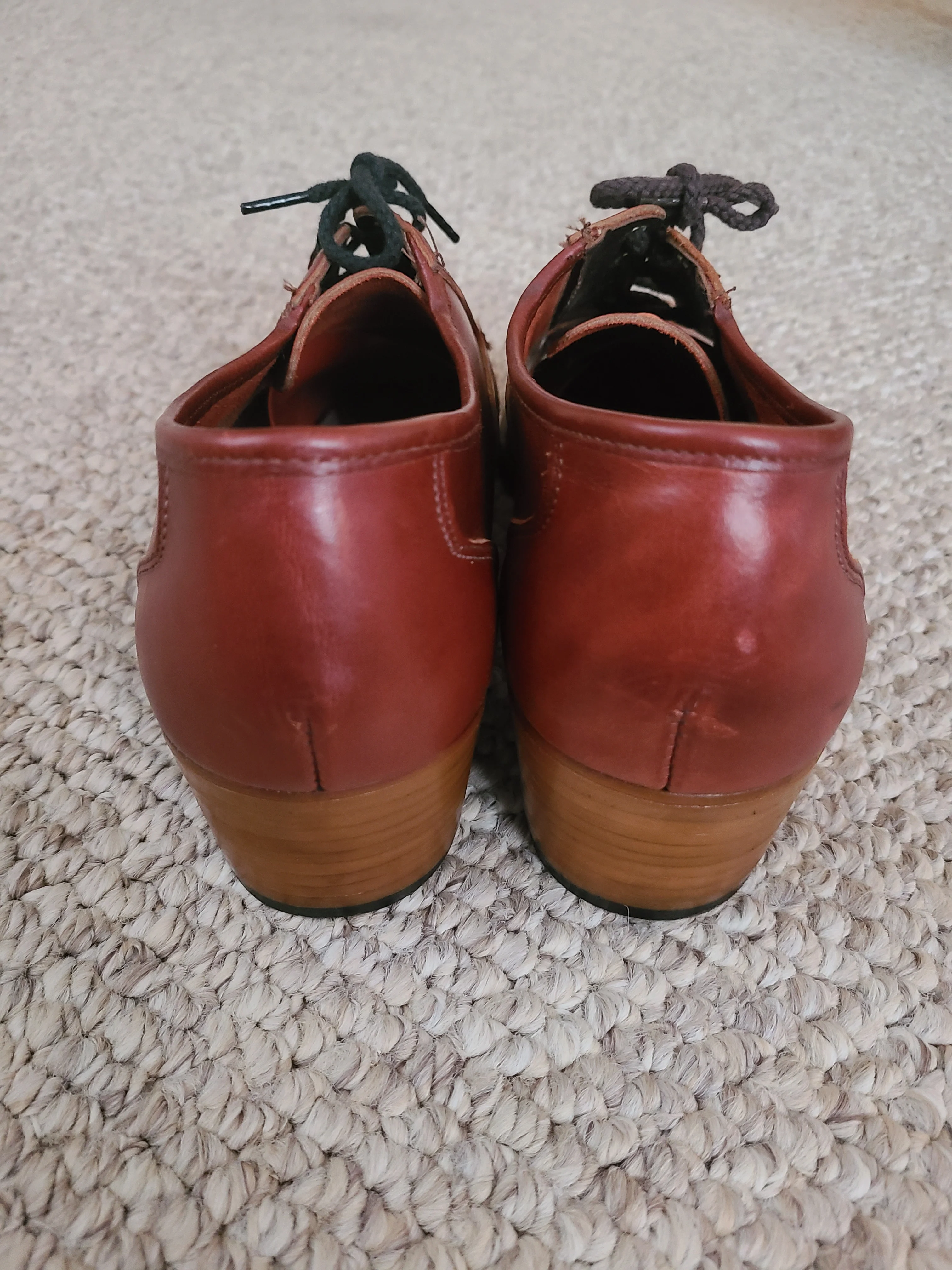 60s/70s New 12 Mens New Heeled Oxford Reddish Brown by Dexter - Image 8