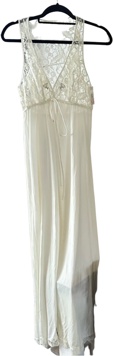 60s/70s New With Tags Lace Embroidered Maxi Slip Dress By Claire Sanders by Lucie Ann
