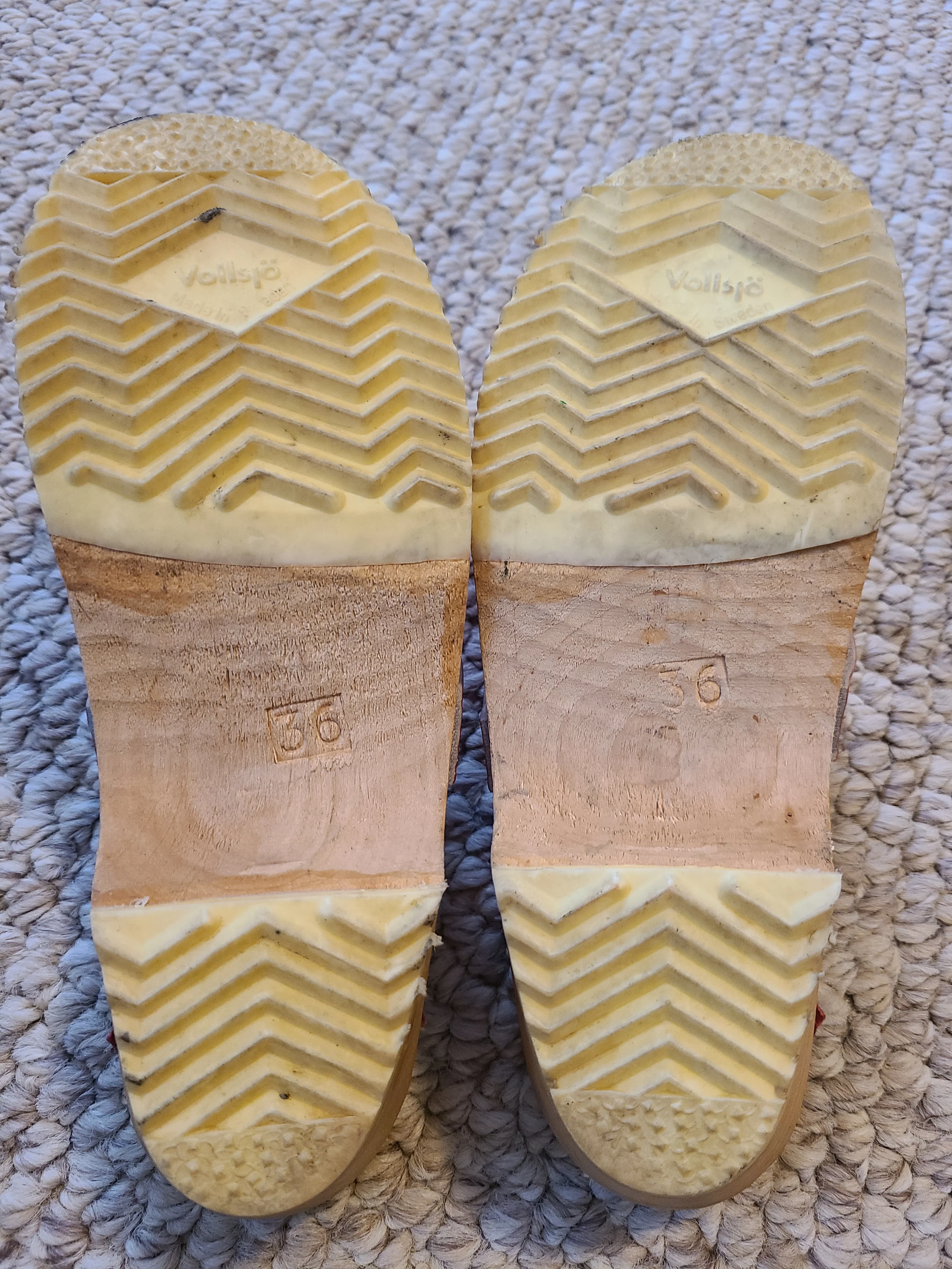 60s/70s New Wooden Clogs Size 36/7 Hand Painted Sweden By Solva, Sweden - Image 7