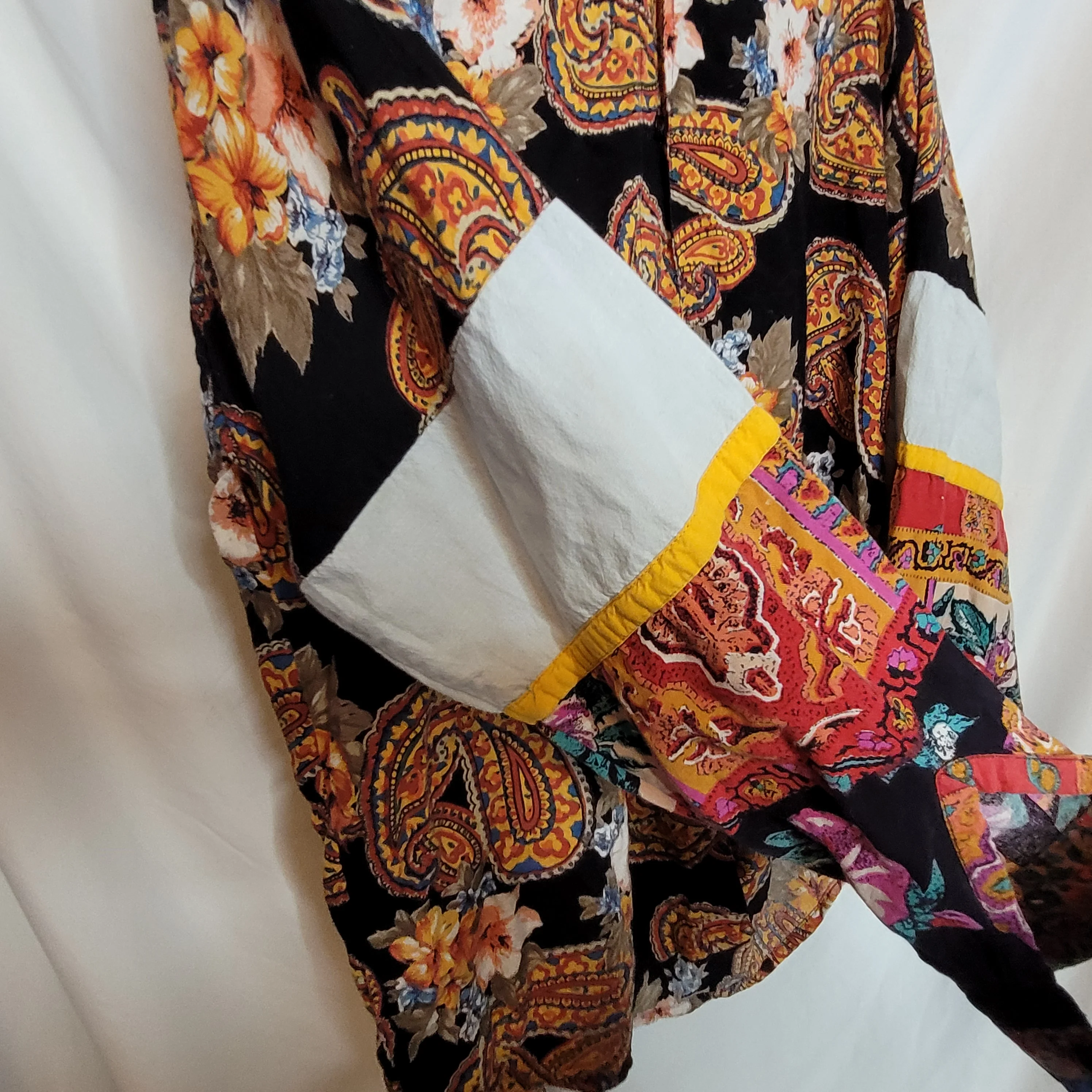 60s/70s Paisley Blouse Button Front Rayon India by Take Away - Image 4
