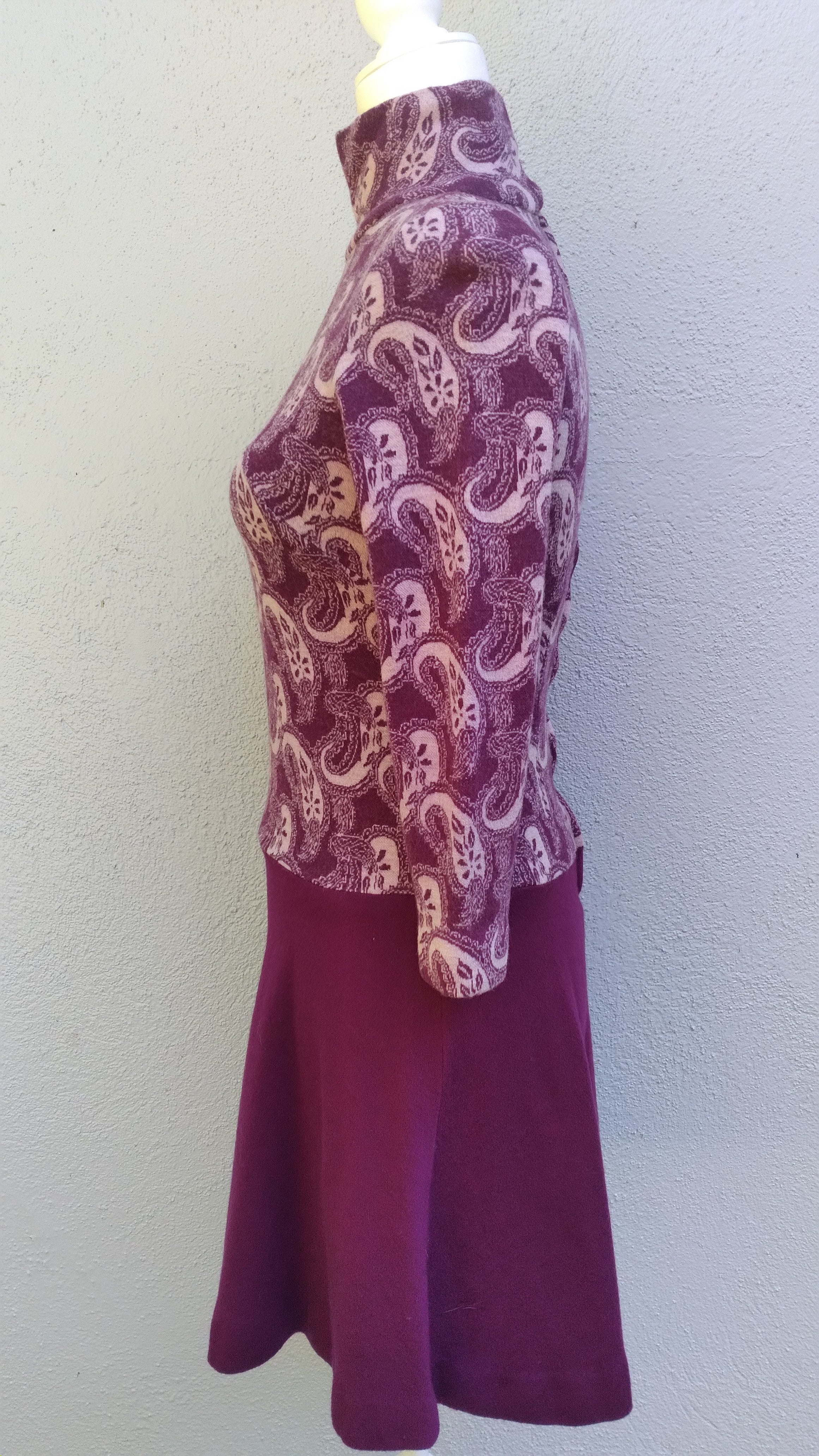 60s/70s Paisley Turtleneck Mod Mini Dress - Image 5