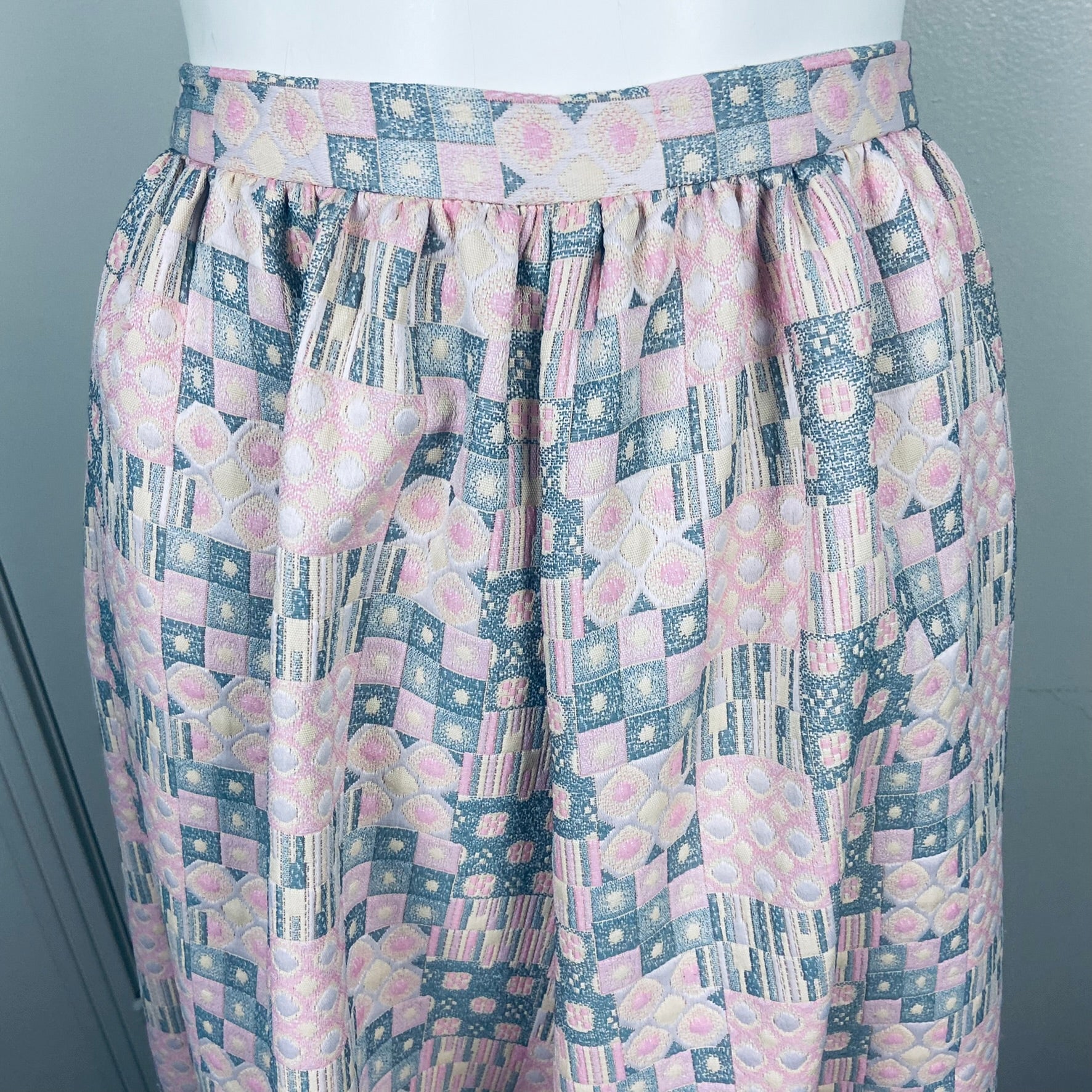 60s/70s Palazzo Wide Leg Pants Polyester Geometric Mod - Image 4