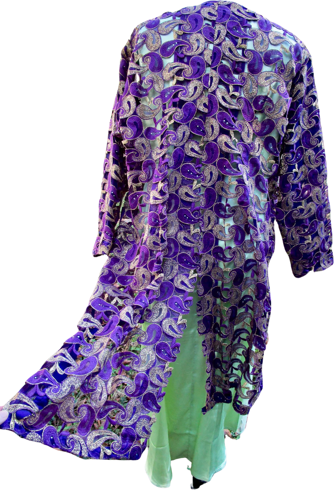 60s/70s Purple And Metallic Gold Lame Jacket Chest 54 By Handmade by Minnie - Image 2