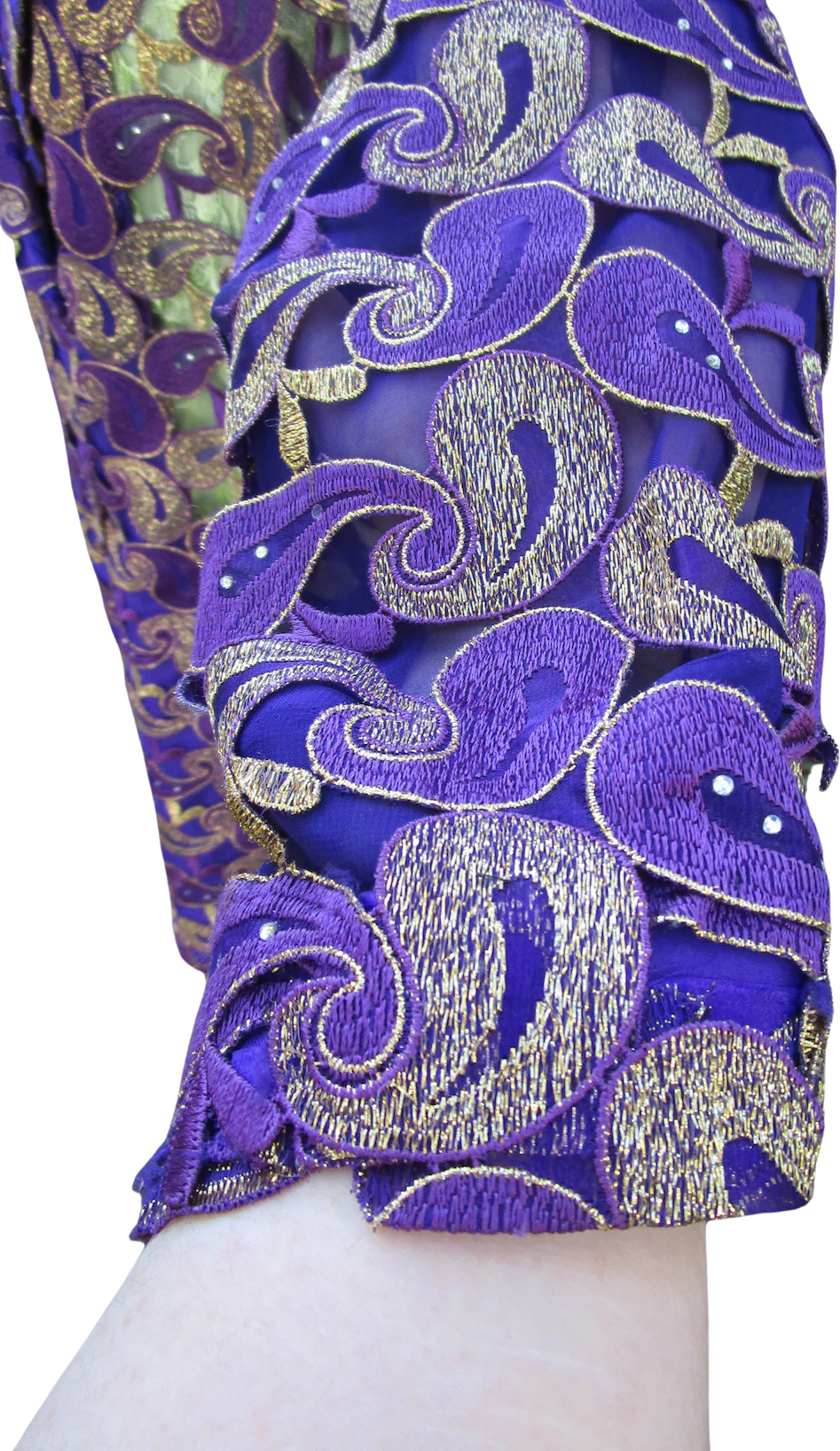 60s/70s Purple And Metallic Gold Lame Jacket Chest 54 By Handmade by Minnie - Image 3