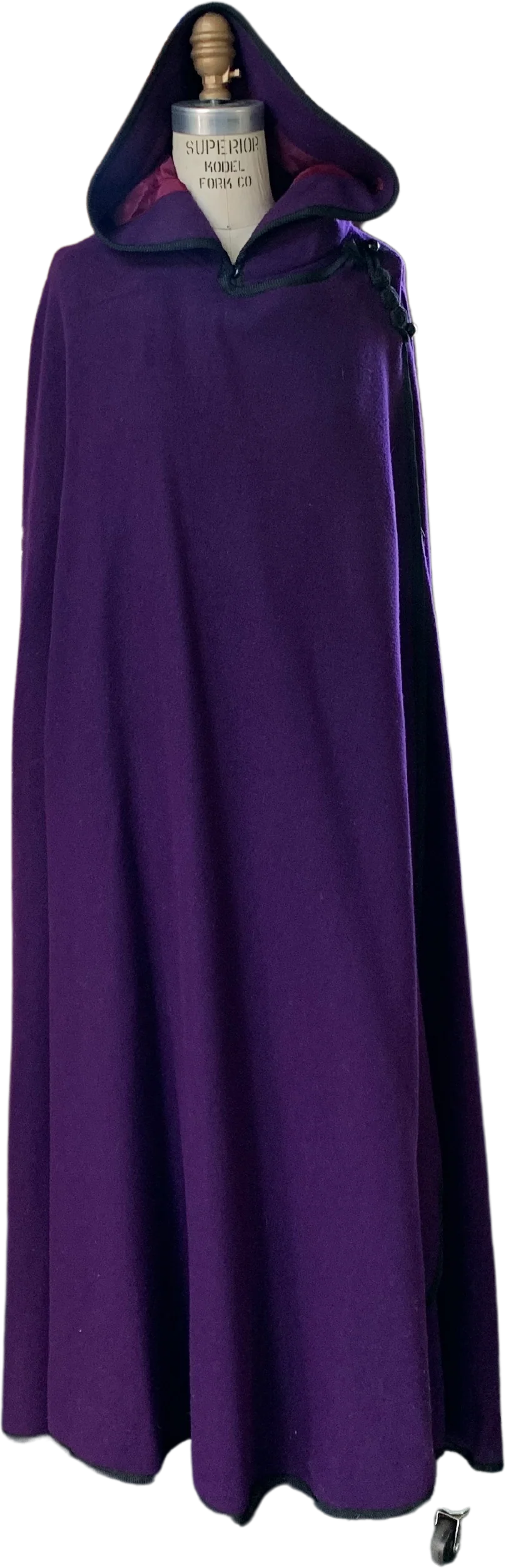 60s/70s Purple Wool Ankle Length Cape Winter Gothic Bride By Queen of The Capes Country Place