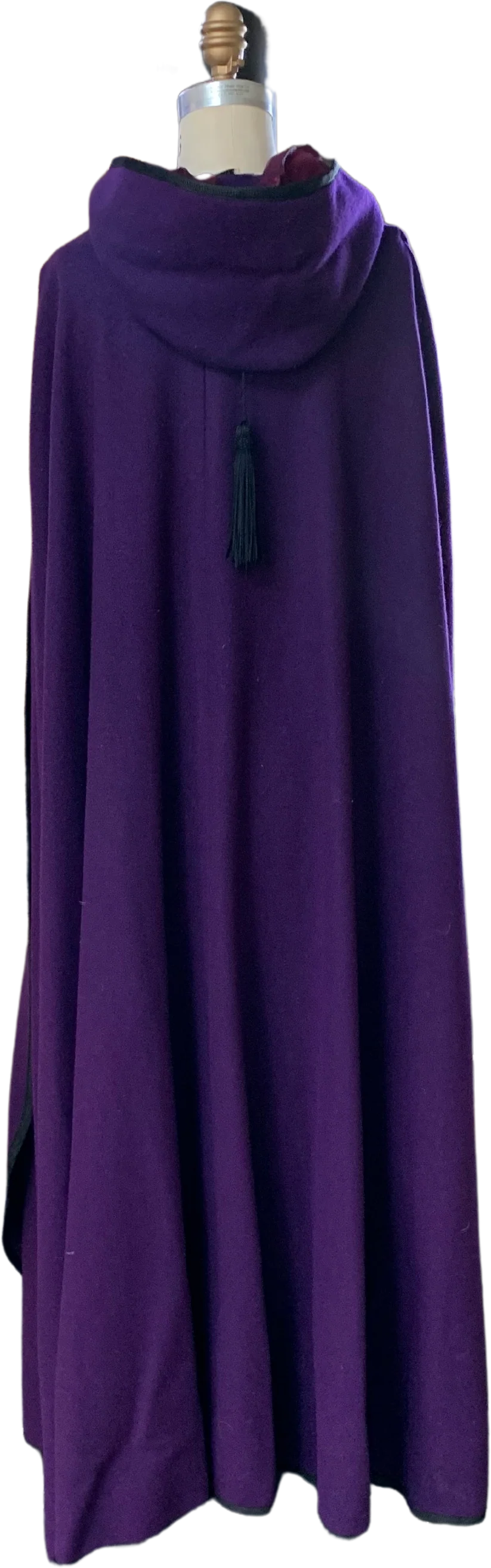 60s/70s Purple Wool Ankle Length Cape Winter Gothic Bride By Queen of The Capes Country Place - Image 2