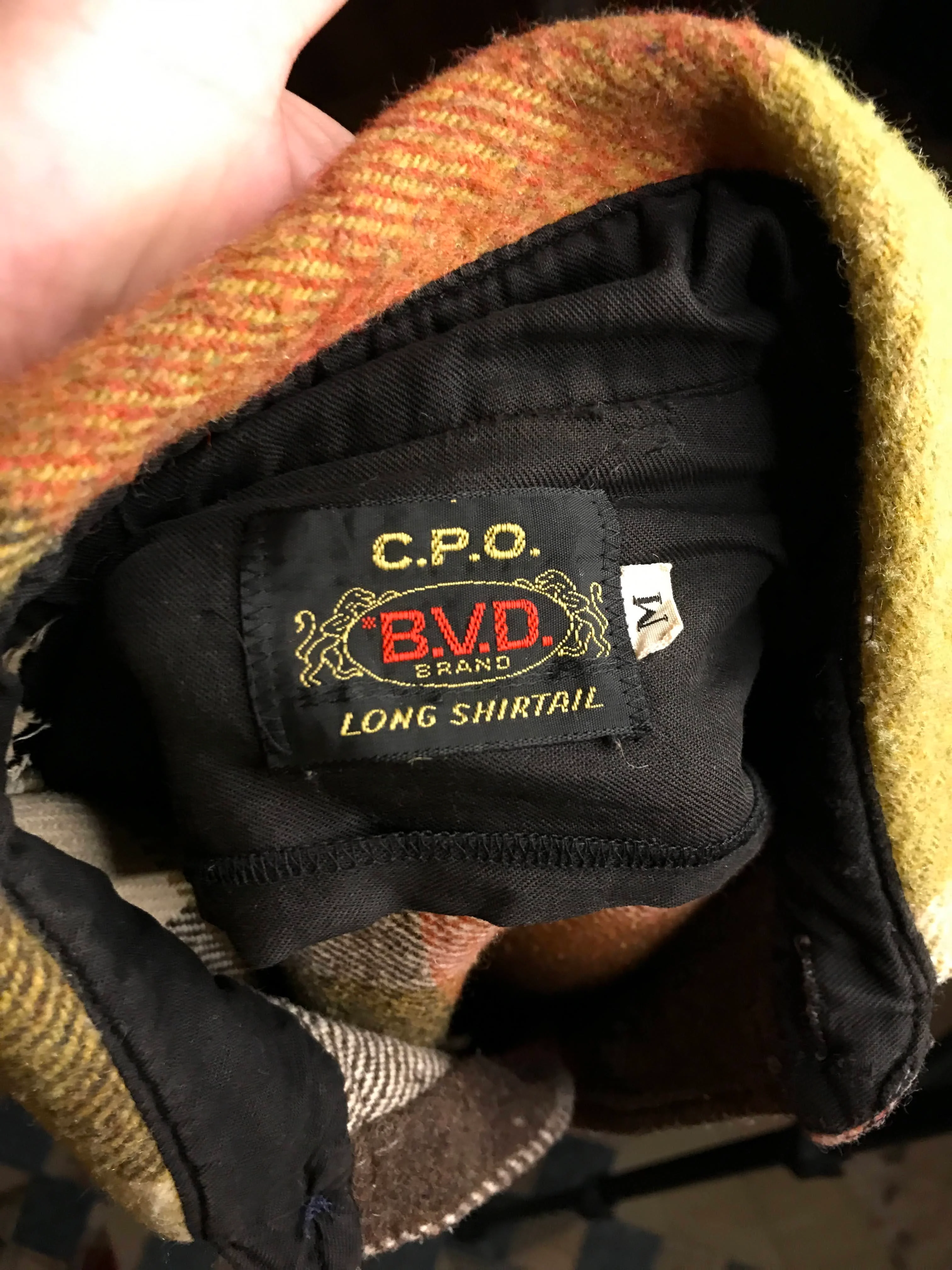 60s/70s Rainbow Plaid Heavy Workwear Men's Shirt Jacket By C.p.o. Bvd - Image 11