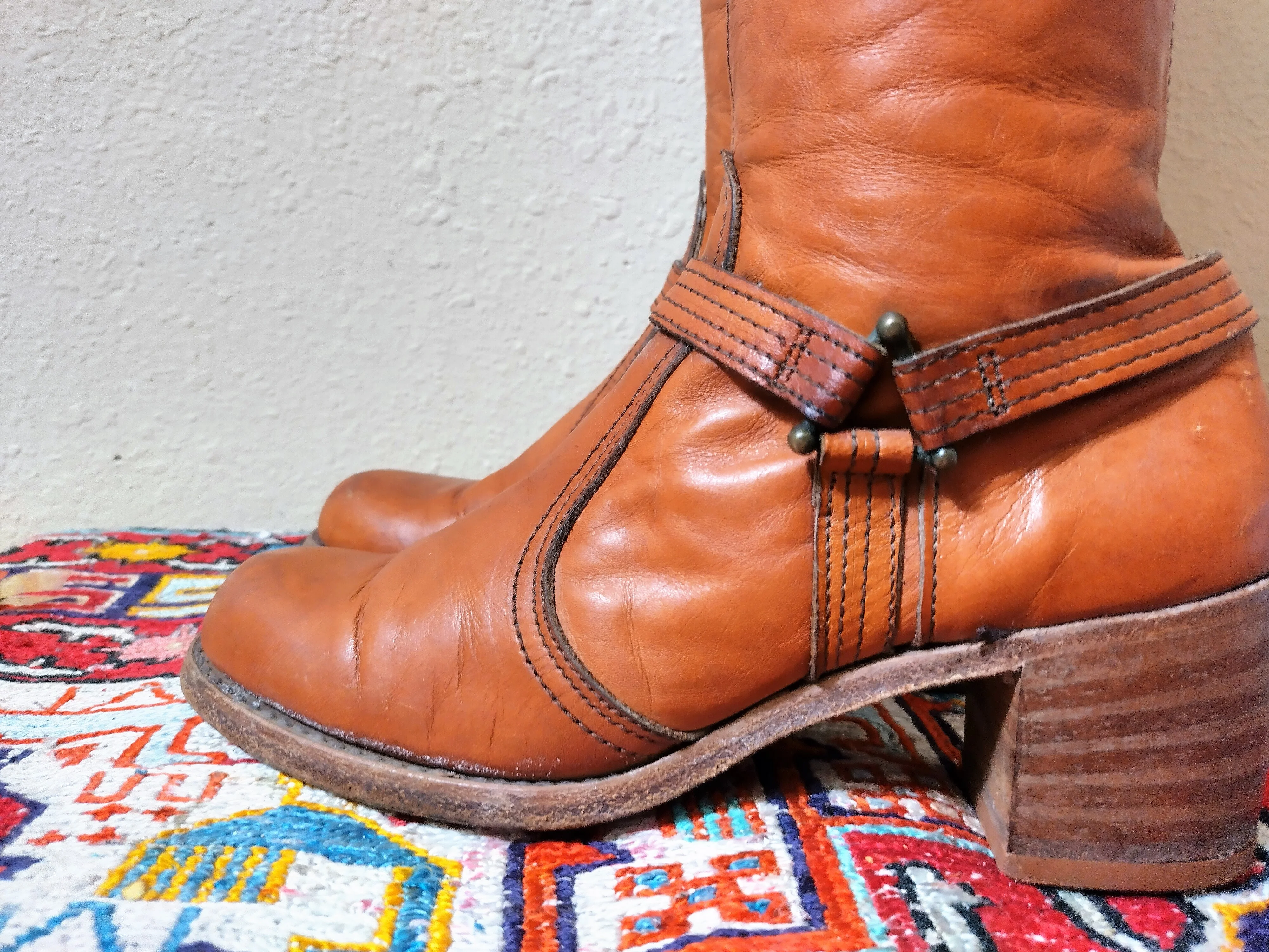60s/70s Rare Harness Style Campus Penny Lane Boots by Dexter - Image 3