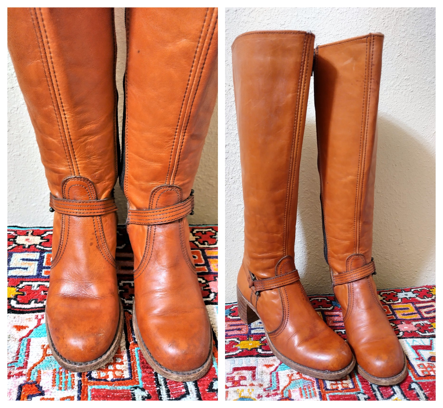60s/70s Rare Harness Style Campus Penny Lane Boots by Dexter - Image 4
