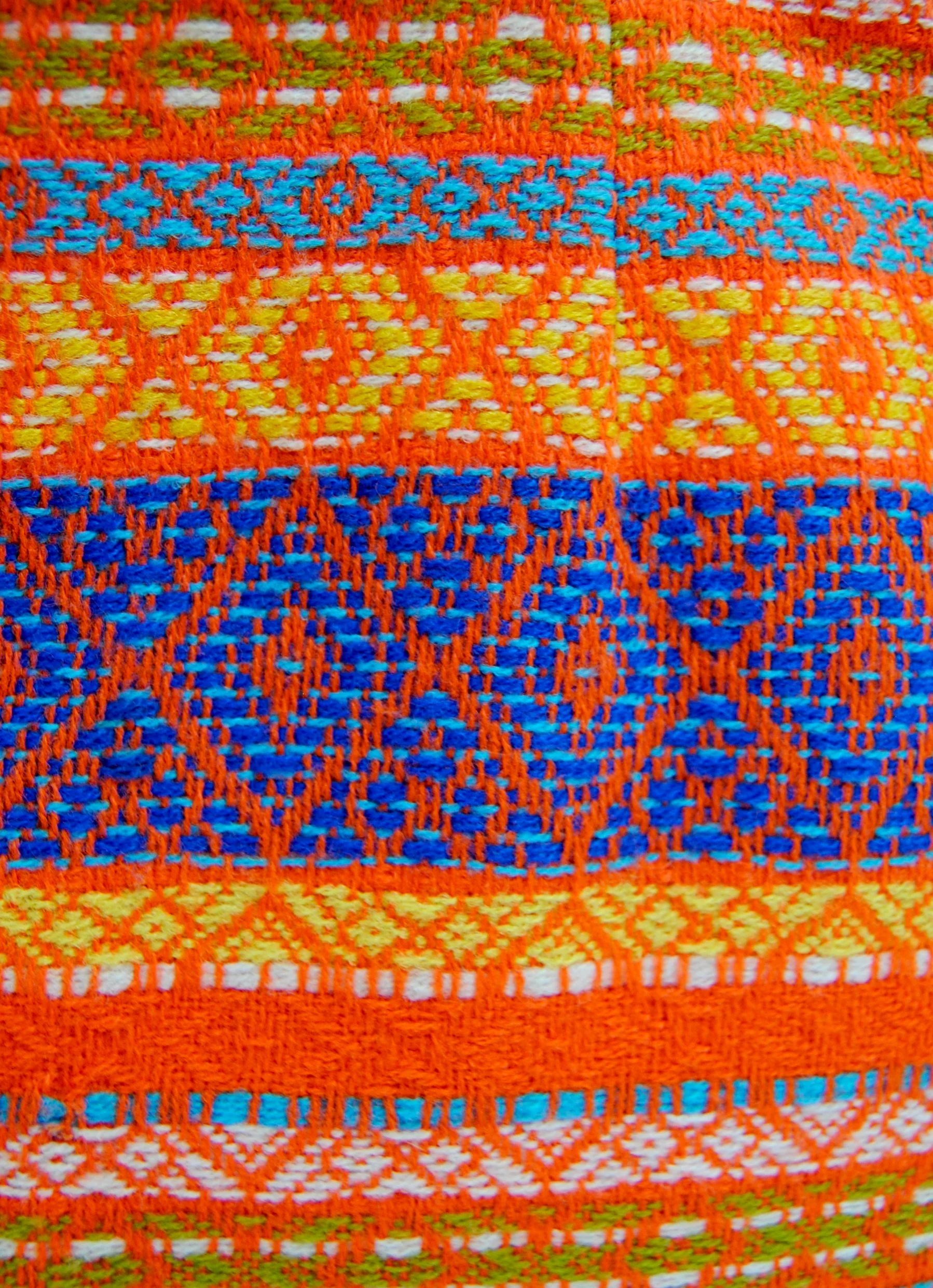 60s/70s Rare Orange Woven Knit Midi Skirt With Fringe Belt - Image 14