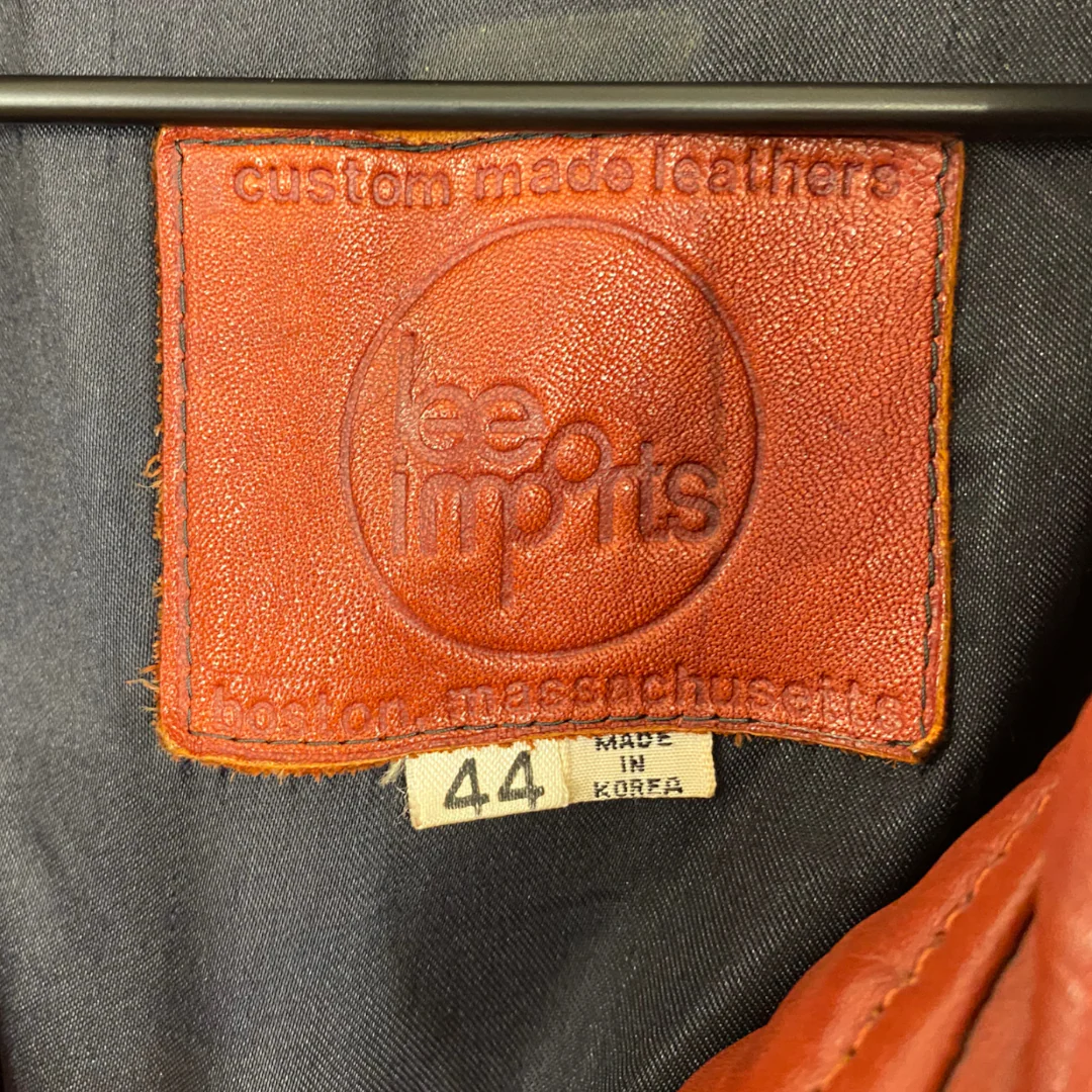60s/70s Retro Brown Leather Pointed Collar Jacket By Lee Imports - Image 5
