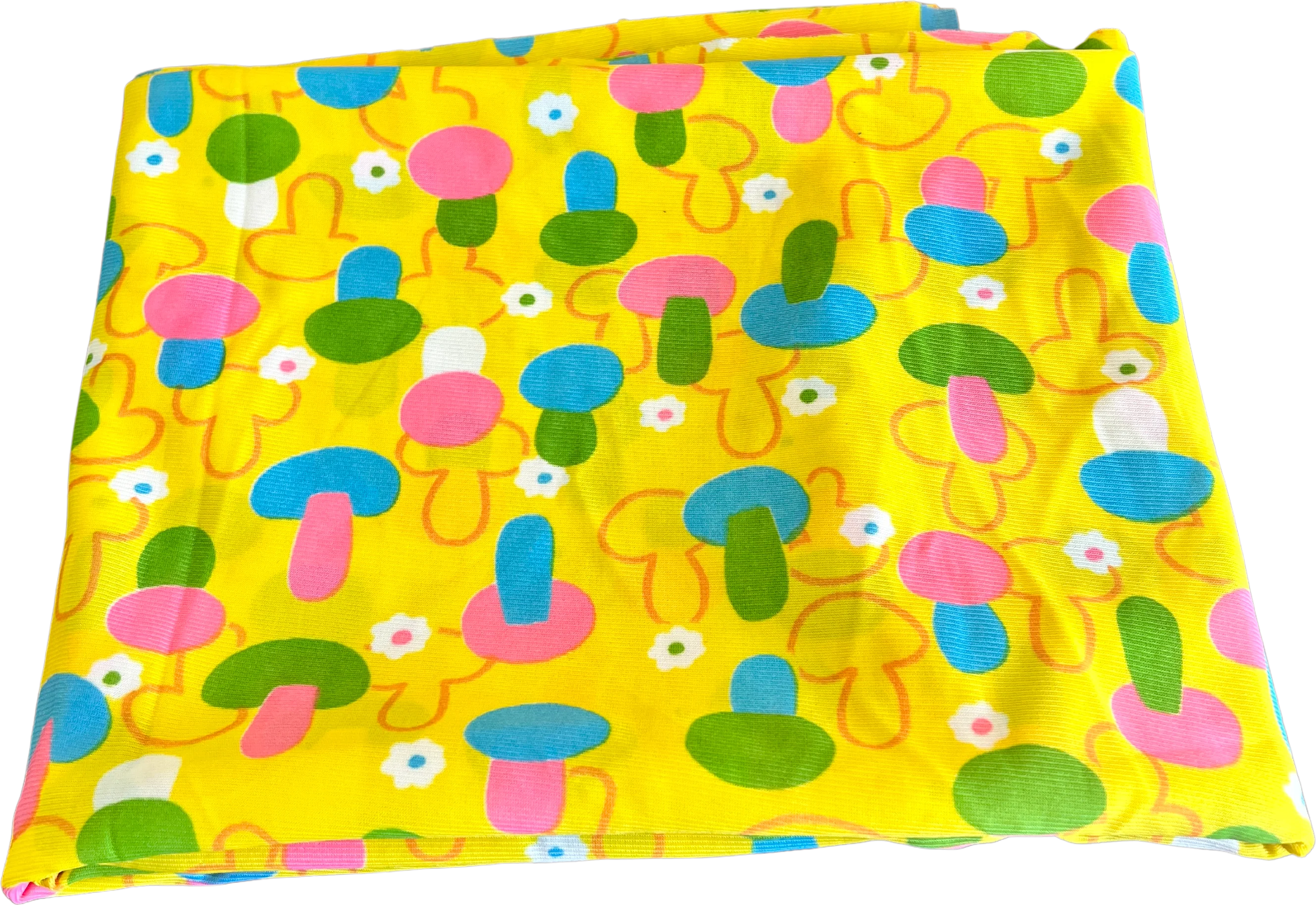 60s/70s Retro Mushroom Multicolored Fabric