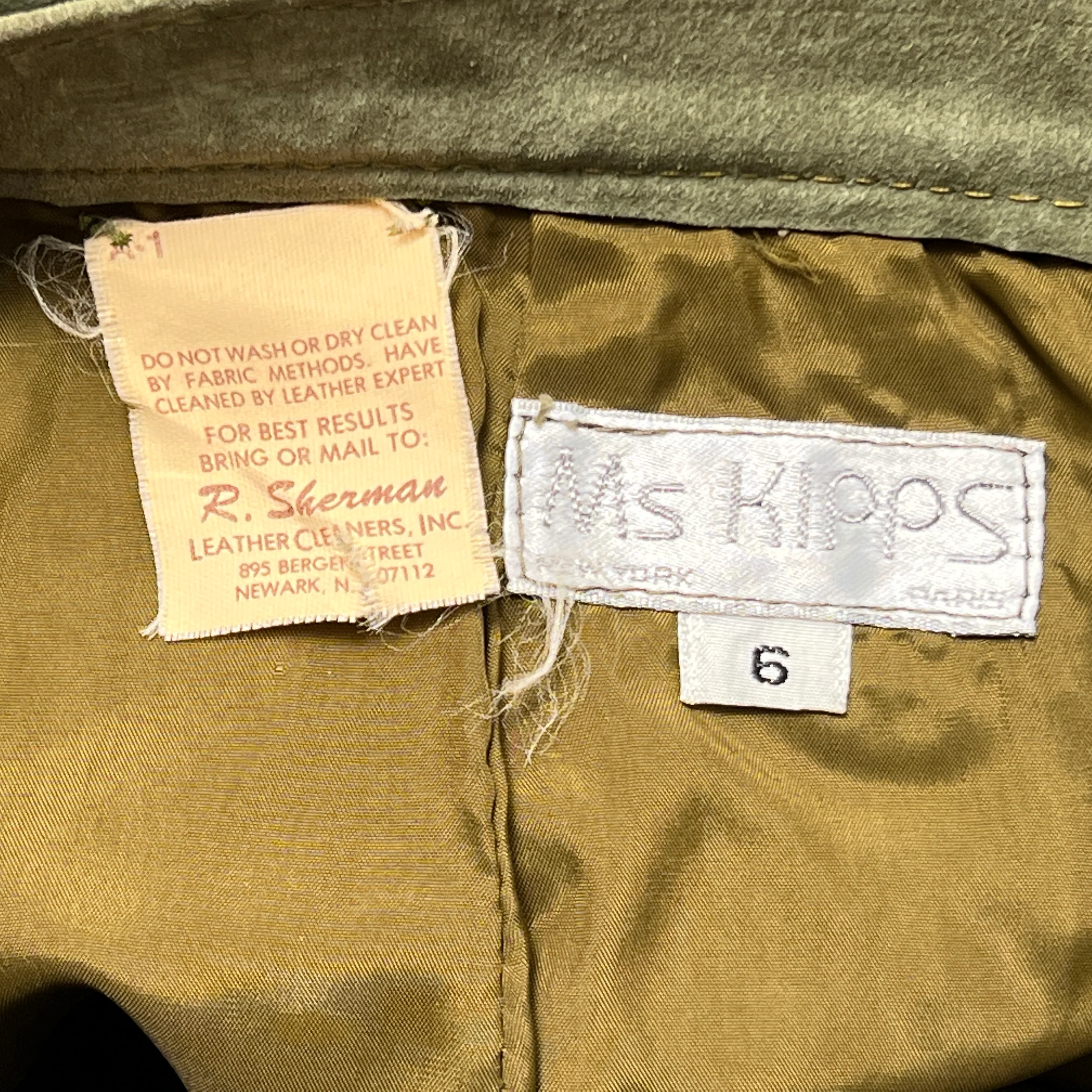 60s/70s Retro Olive Green Genuine Suede High Waisted Skirt By Ms Kipps - Image 3