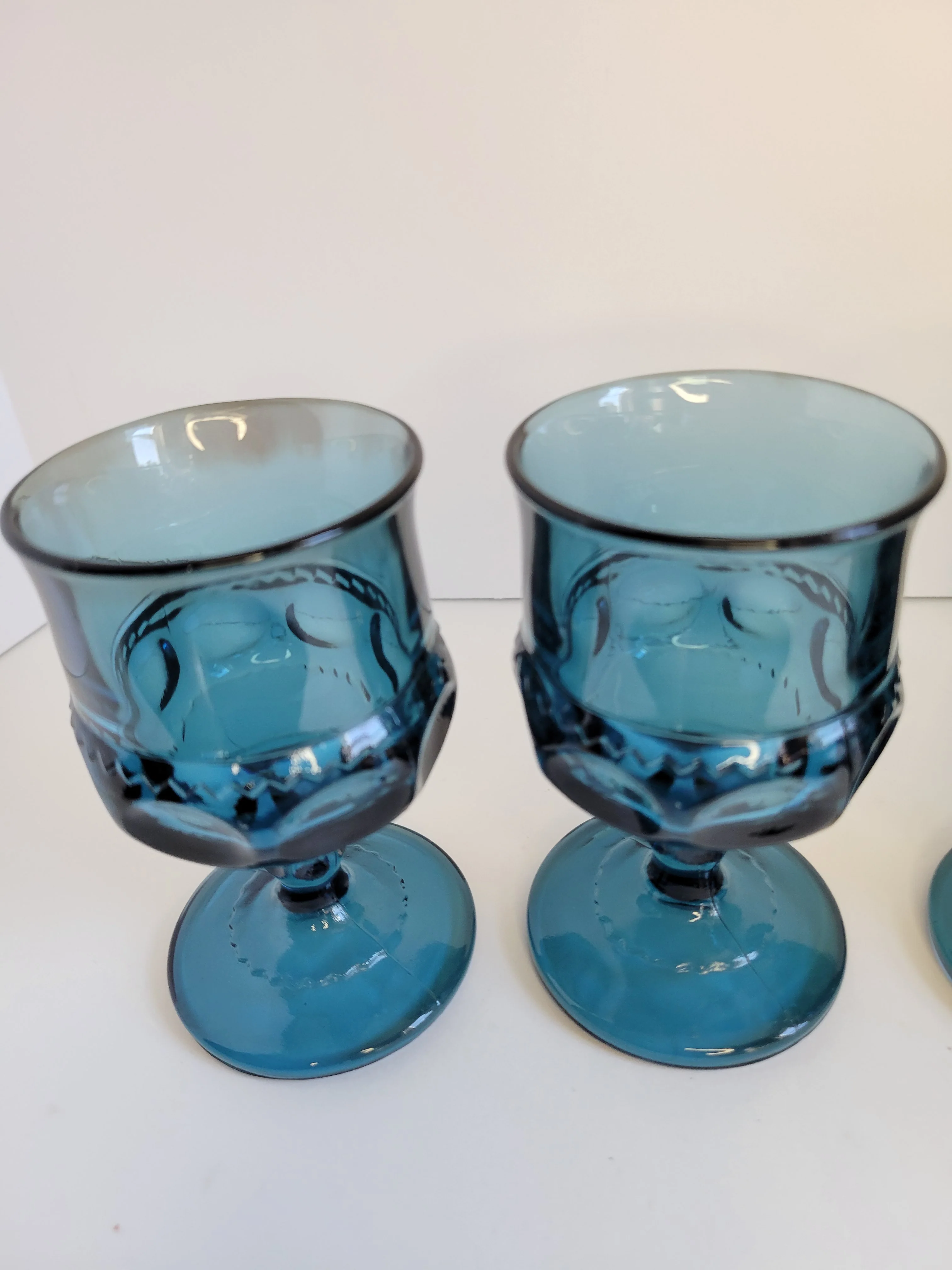 60s/70s Set Of 4 Tiara Imperial Crown Blue Glass By Imperial - Image 3