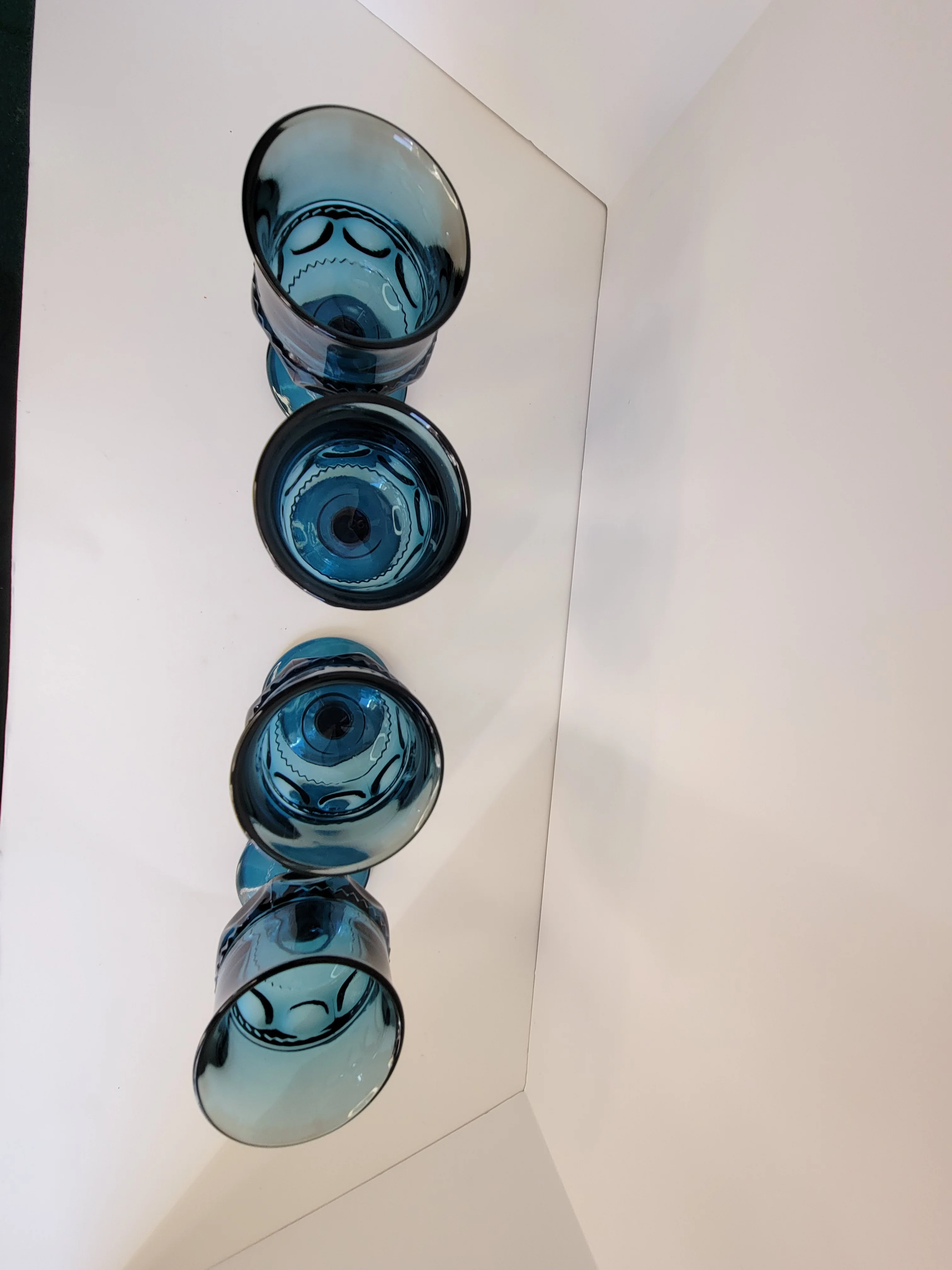 60s/70s Set Of 4 Tiara Imperial Crown Blue Glass By Imperial - Image 9