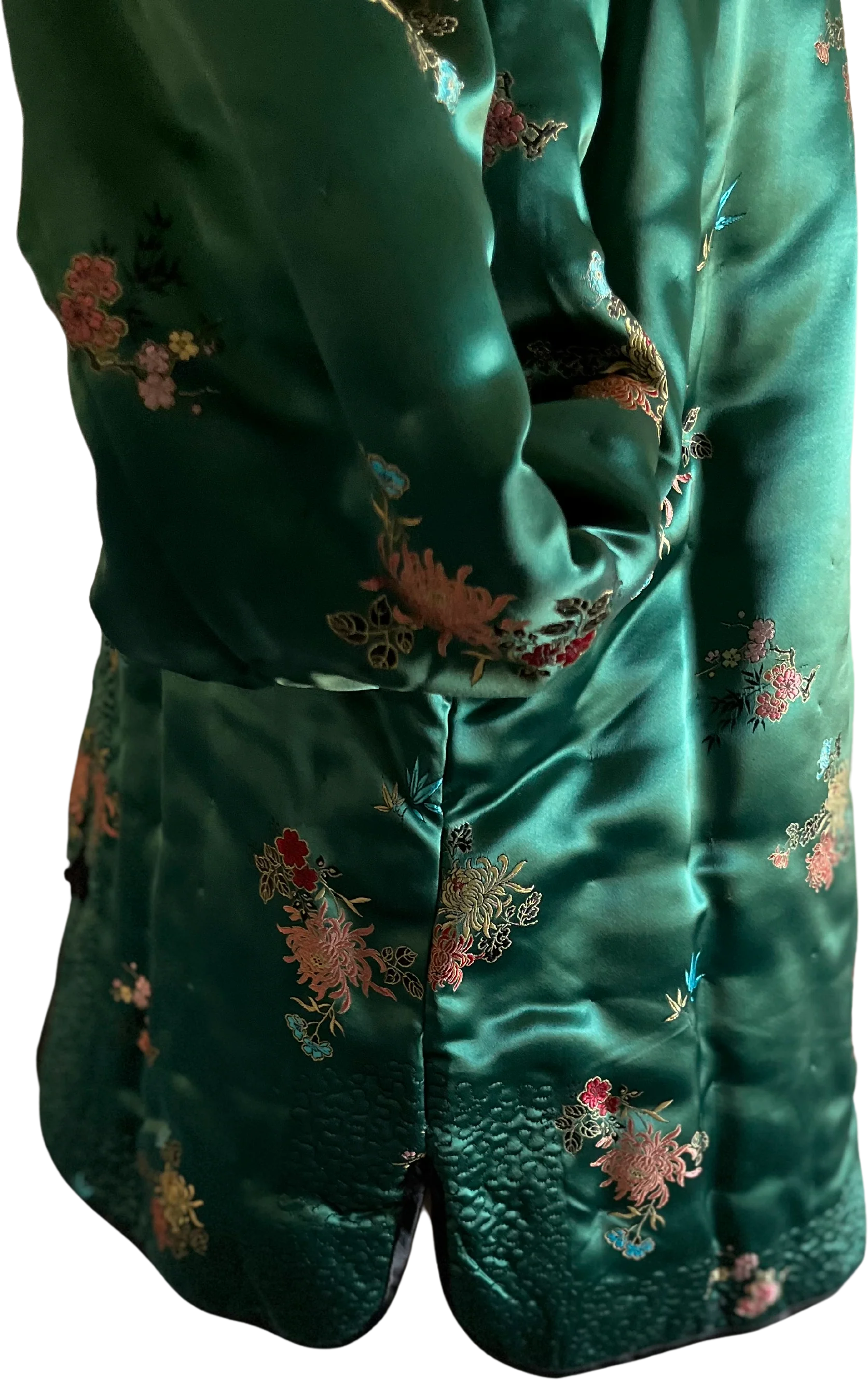 60s/70s Shanghai Green Satin Brocade Jacket by Peony - Image 4
