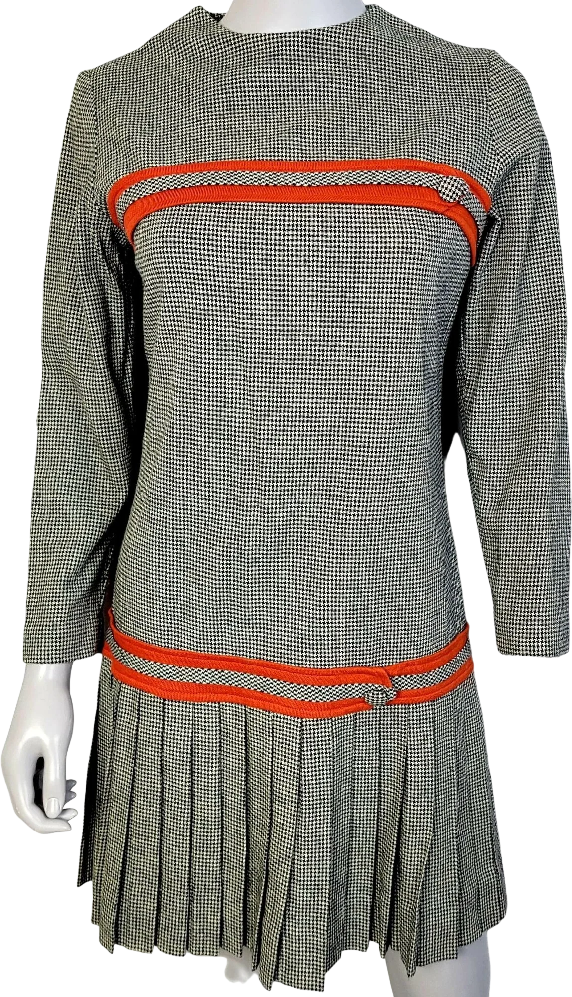 60s/70s Sheath Dress Knee Length Long Sleeve Women Small S By California Charmer