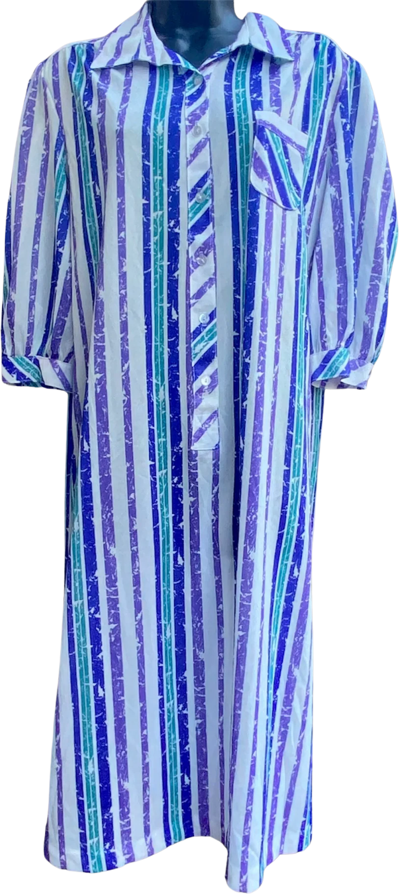 60s/70s Sheer Striped Dress by California Looks
