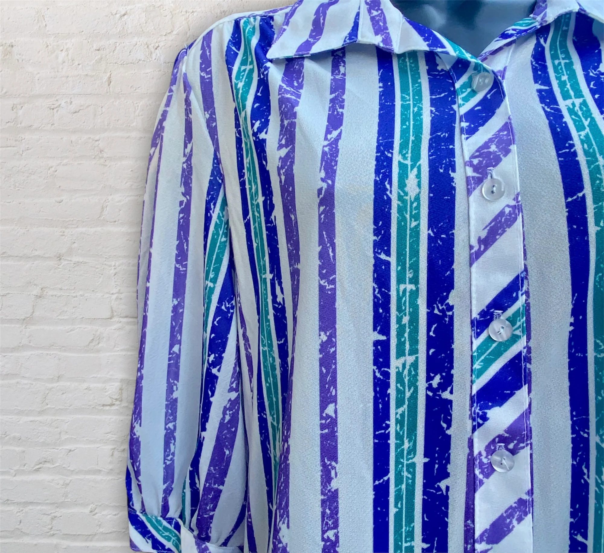 60s/70s Sheer Striped Dress by California Looks - Image 5