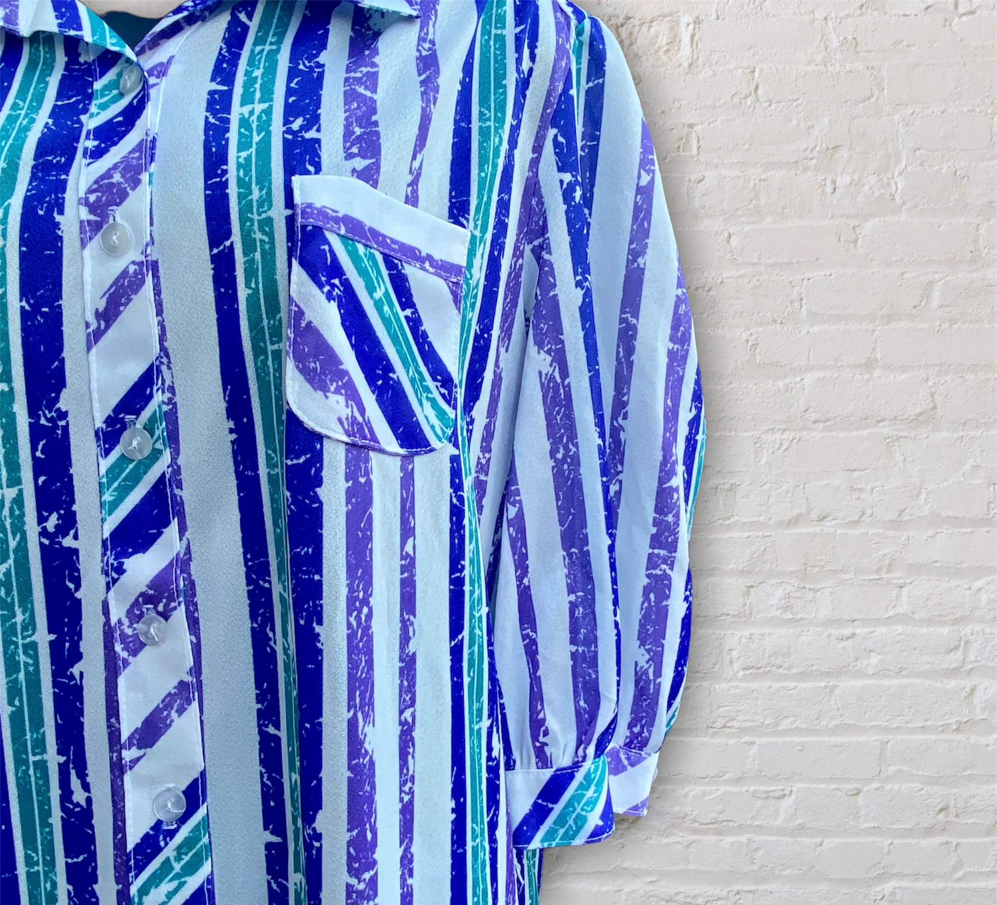 60s/70s Sheer Striped Dress by California Looks - Image 6