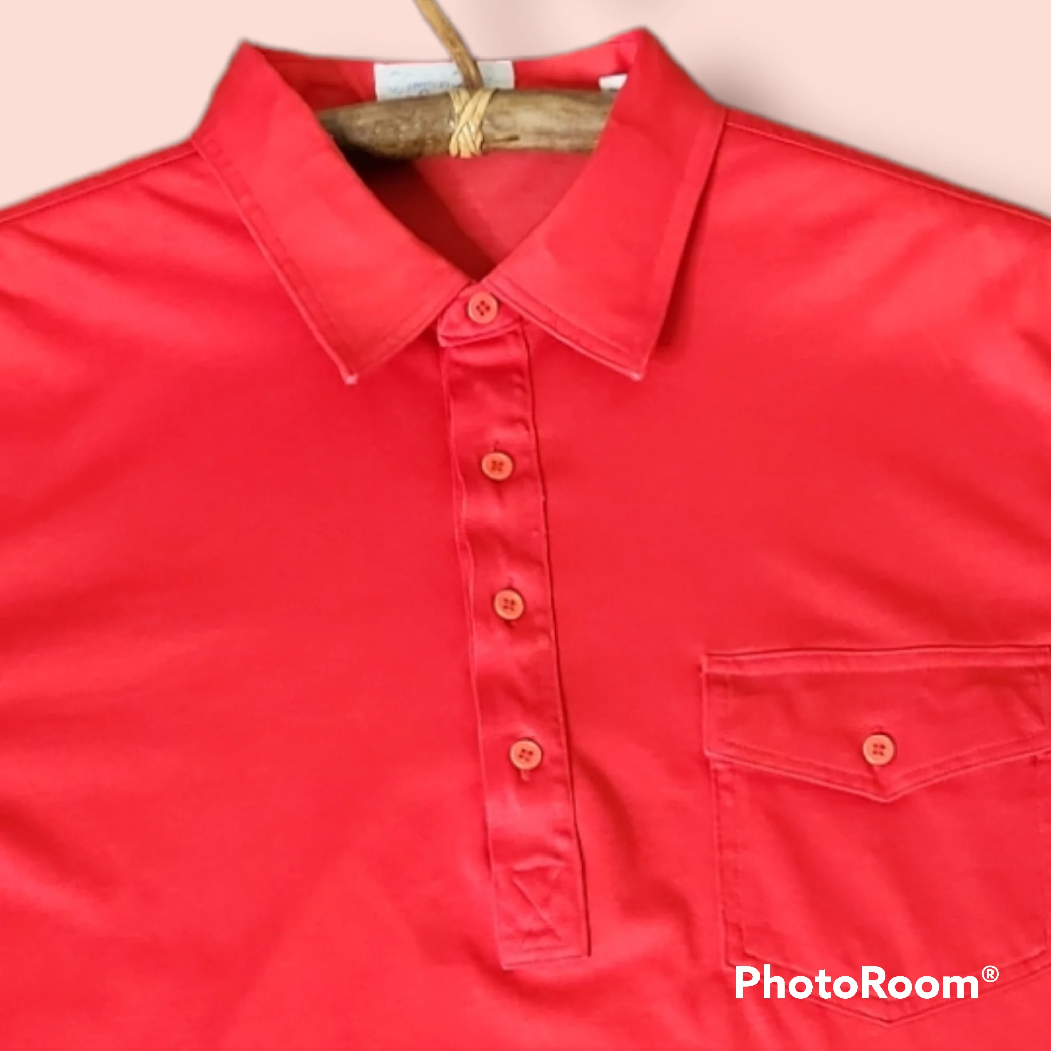 60s/70s Short Sleeved Red Flap Pocket Polo Shirt By Herman Todd Sportswear - Image 3