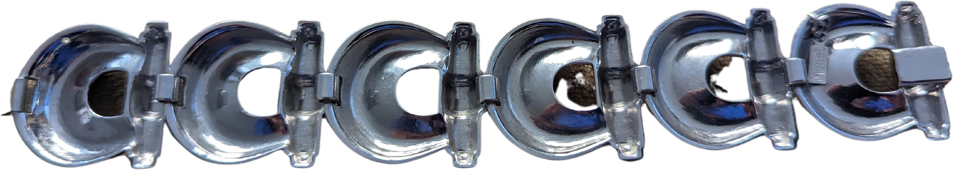 60s/70s Silver Omega Link Bracelet By Monet - Image 2