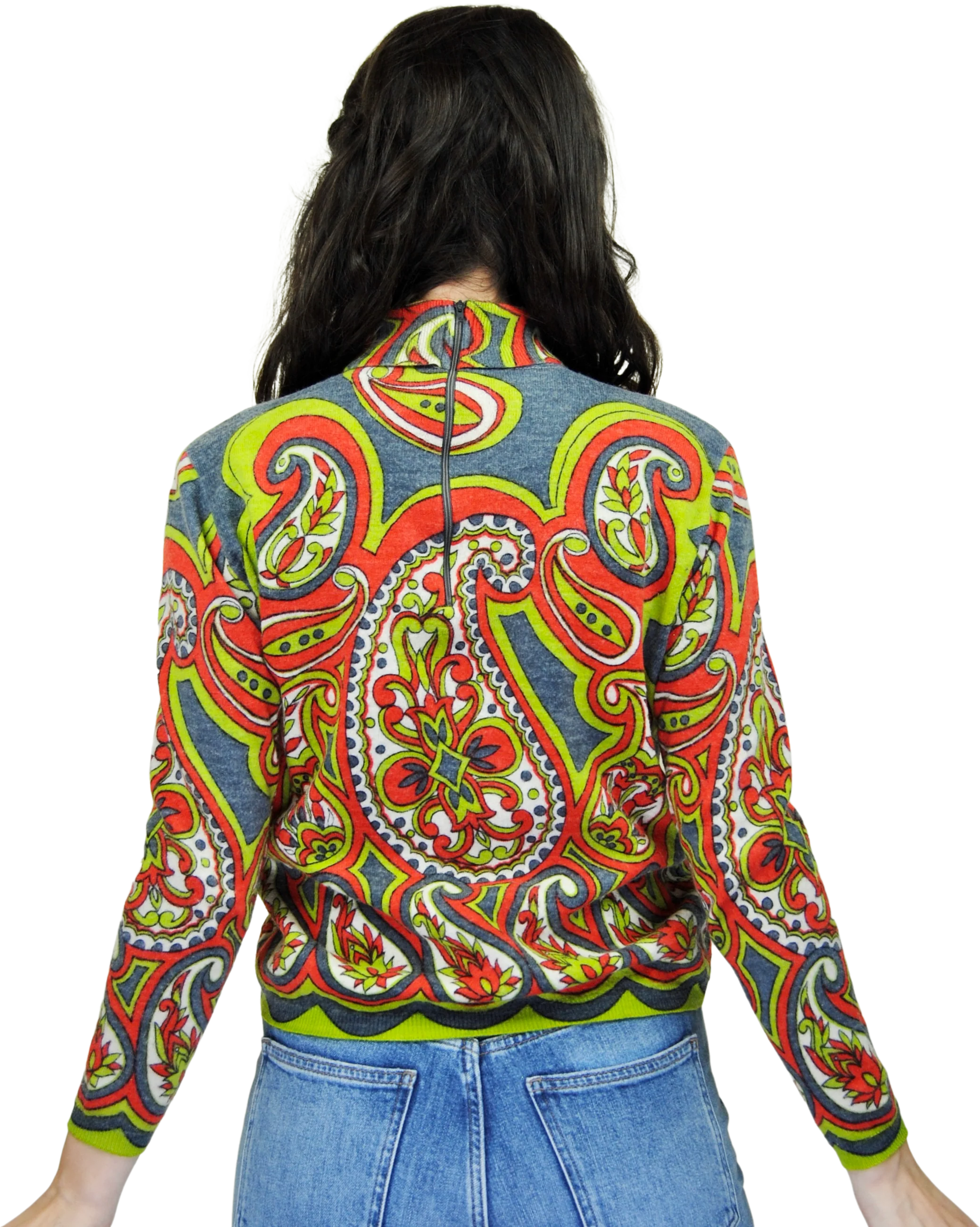60s/70s Spychedelic Paisley Turtleneck Sweater By Sportempos - Image 2