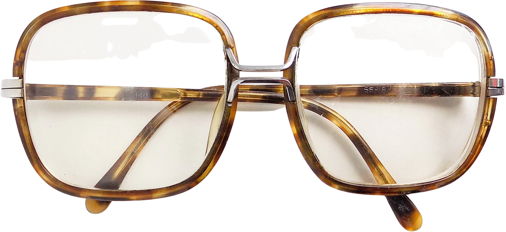 60s 70s Square Shaped Plastic Frames with Prescription Lenses That Can Be Removed Brown Tortoiseshell Style Eyewear