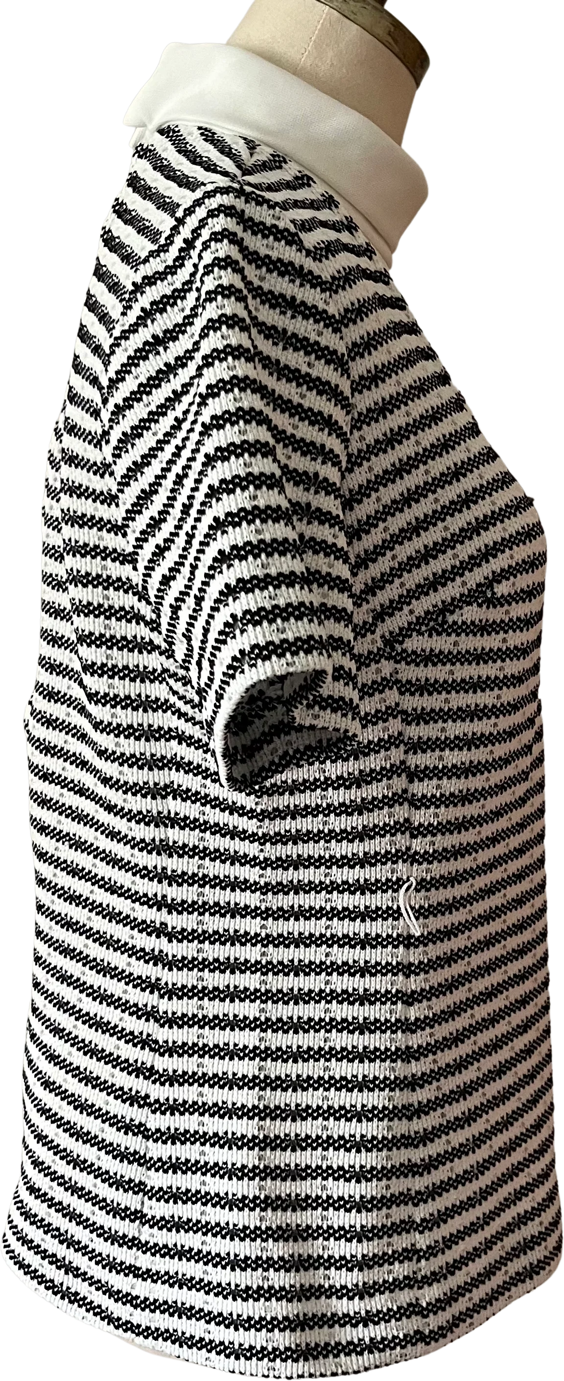 60s/70s Striped Polyester Turtle Neck Knit Blouse Top By Lester Paul - Image 3