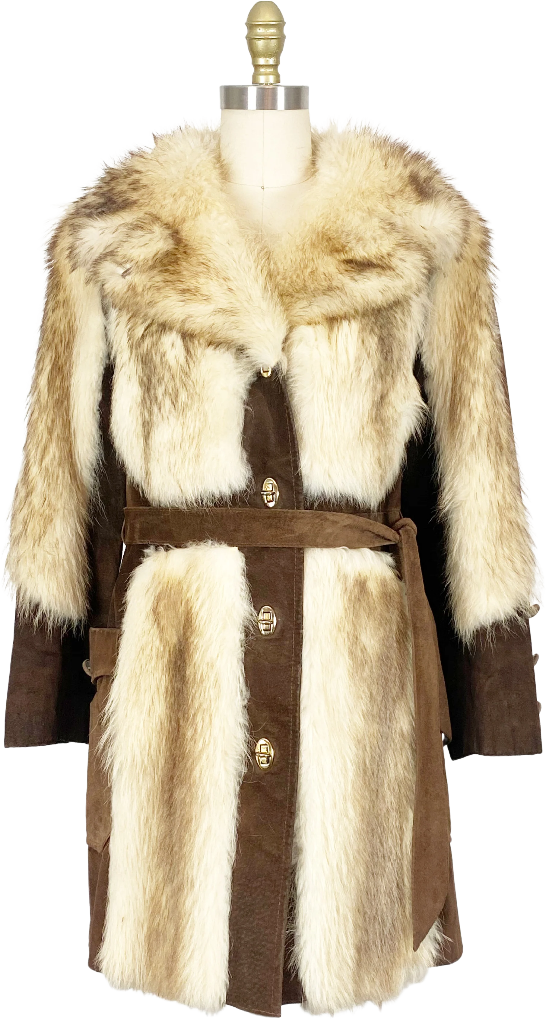 60s/70s Suede And Fur Princess Coat