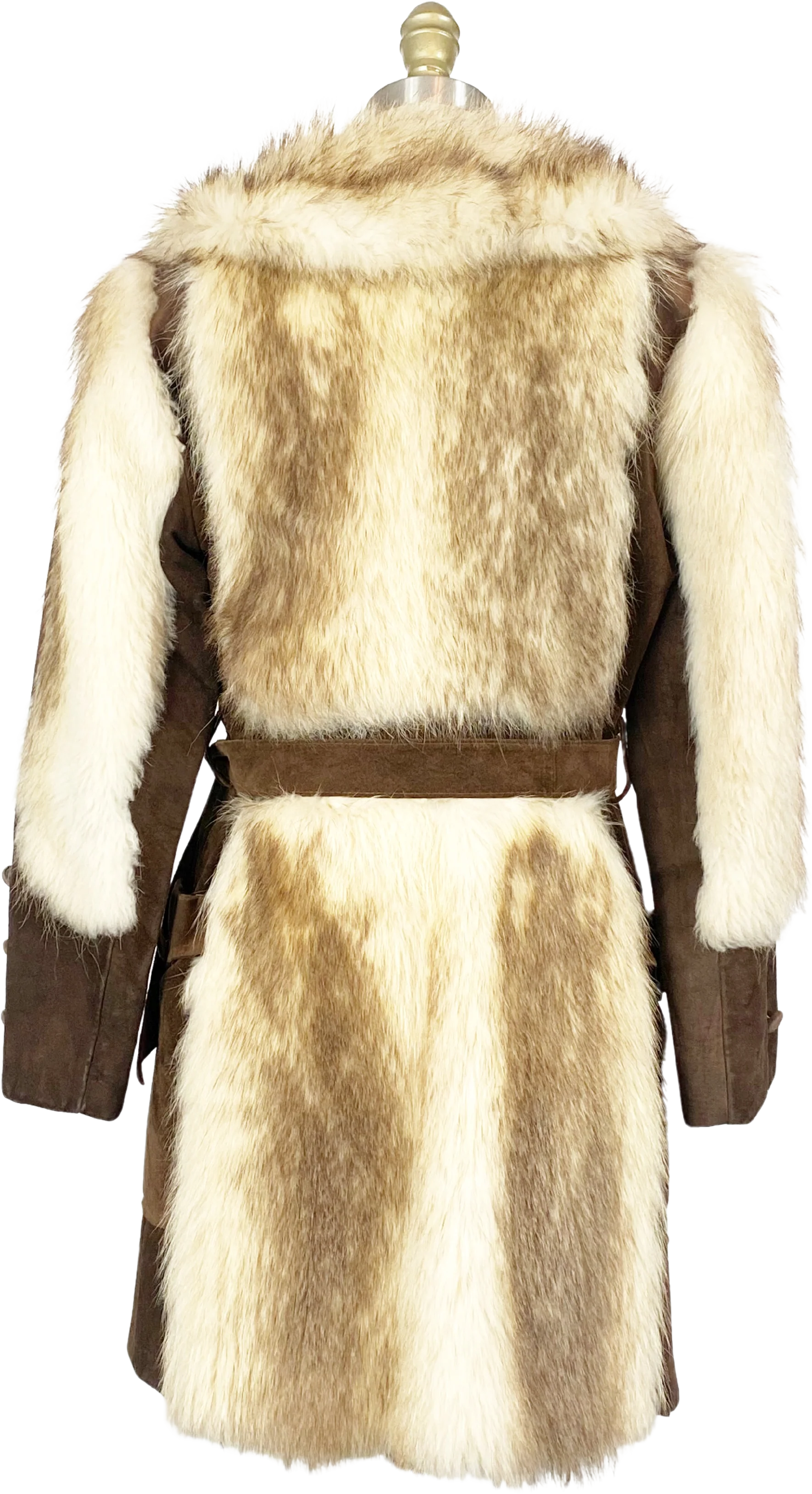 60s/70s Suede And Fur Princess Coat - Image 2