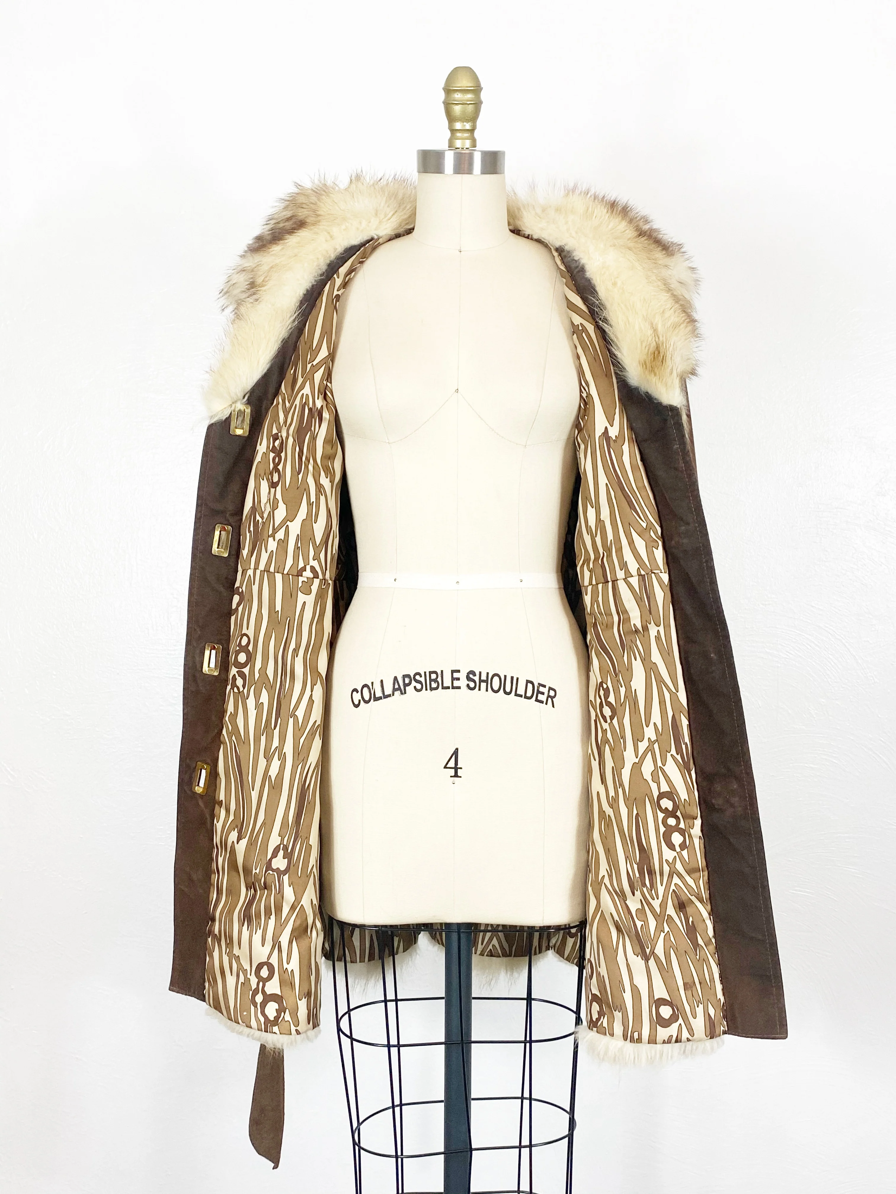 60s/70s Suede And Fur Princess Coat - Image 8