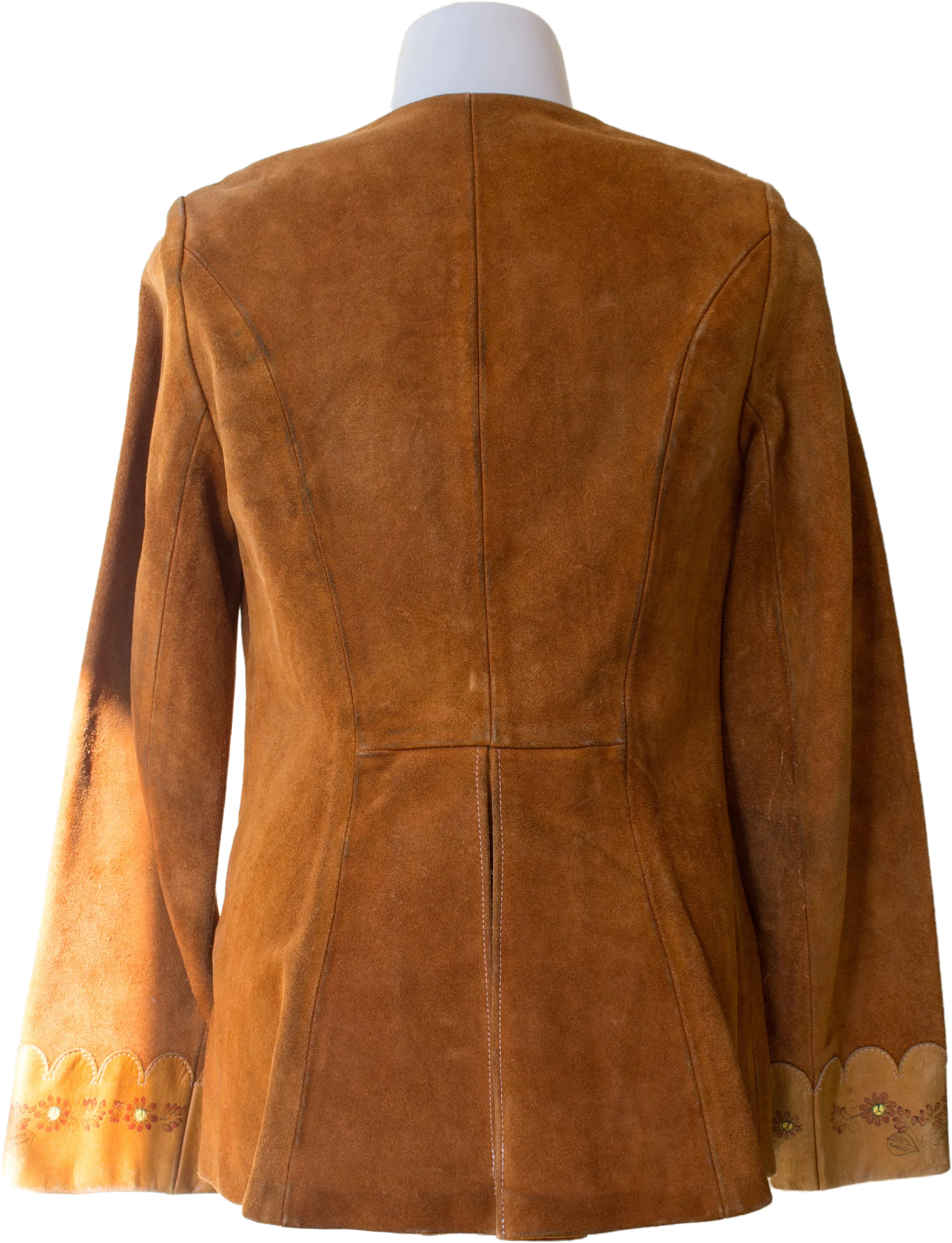 60s/70s Suede Blazer With Hand Painted Leather Trim By Char of Mexico - Image 2