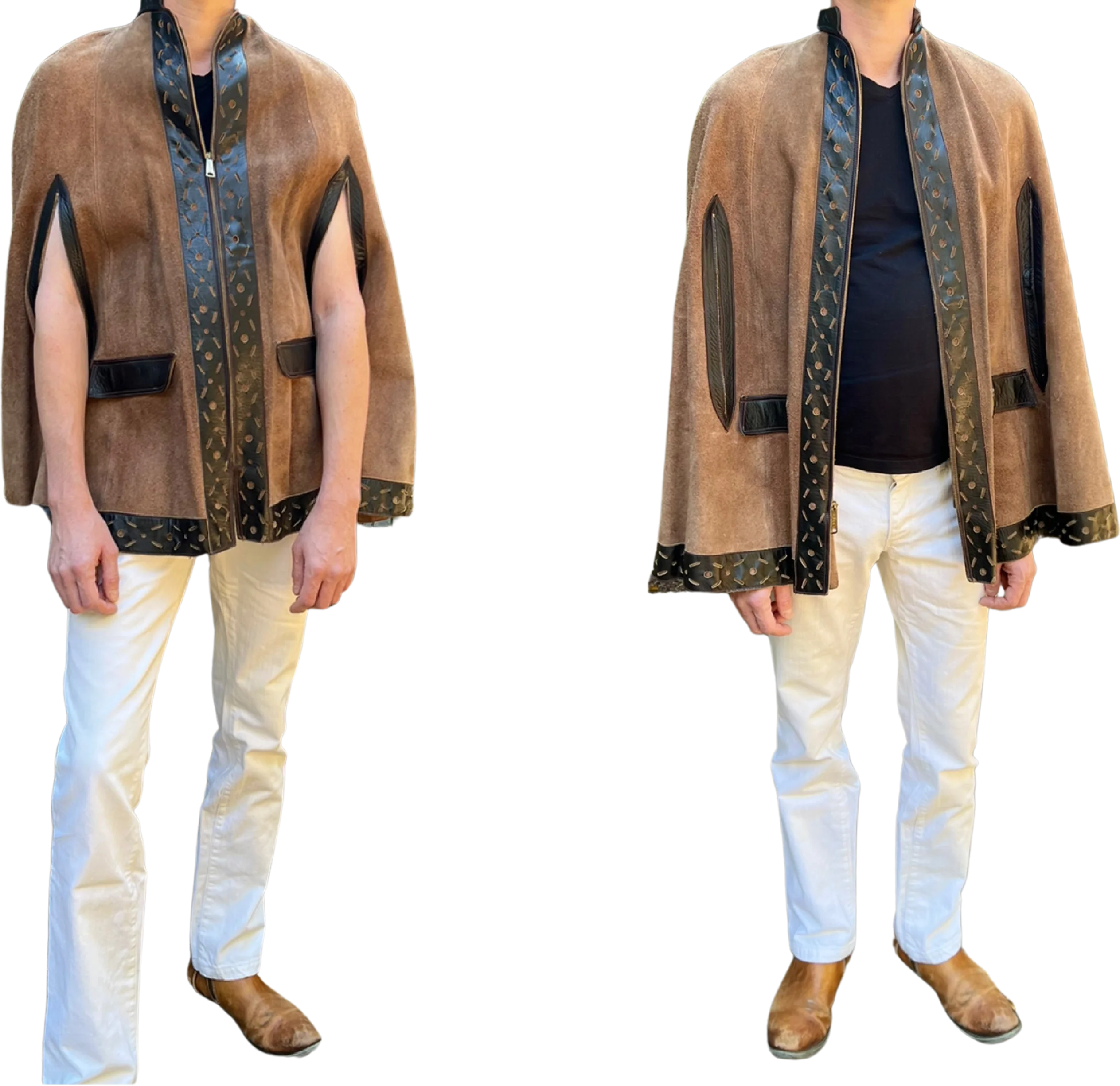 60s/70s Suede Cape Poncho