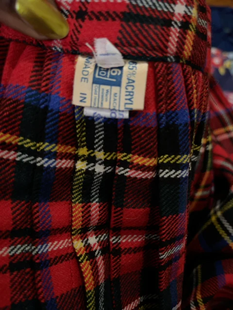 60s/70s Tartan Plaid High Waisted Pleated Preppy Skirt By English Sport Shop - Image 9