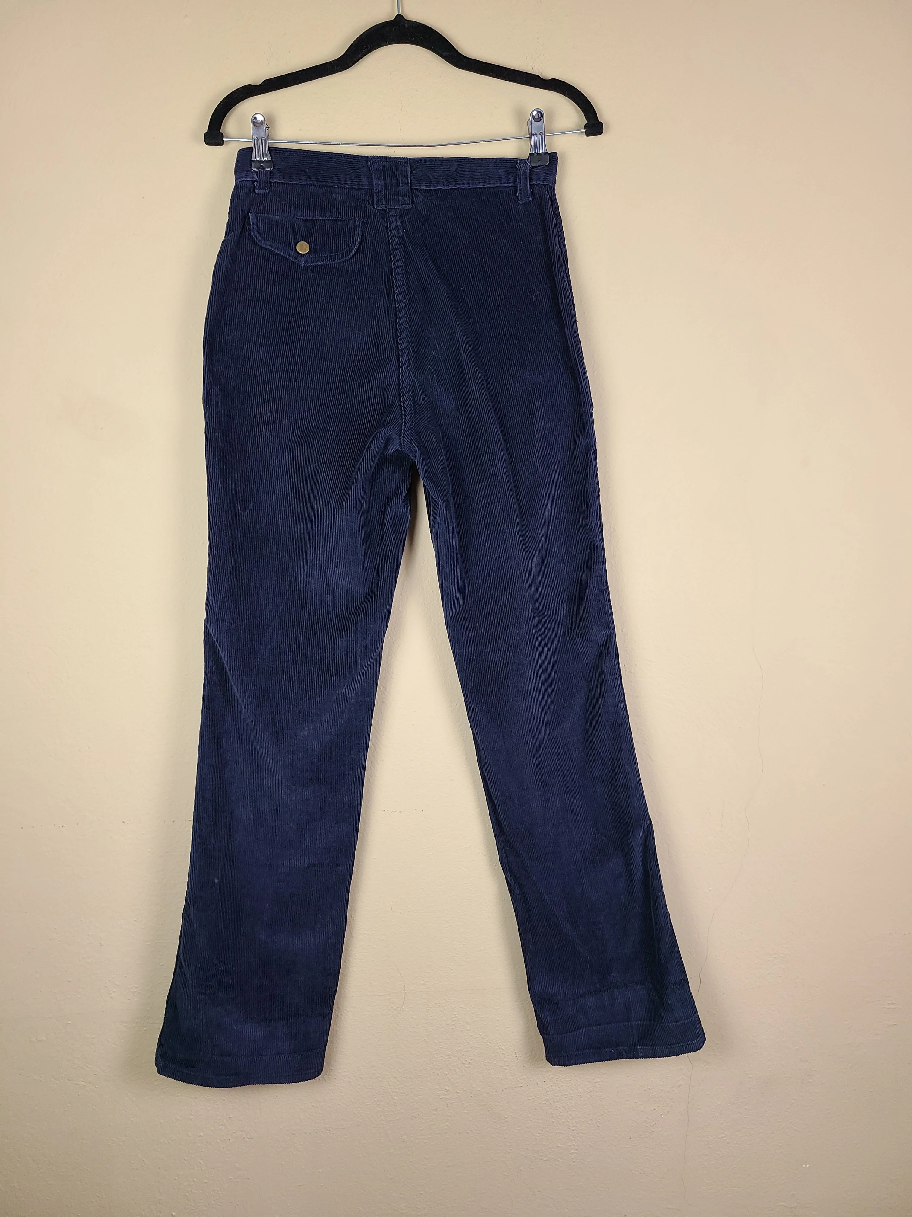 60s/70s Teen Boys Corduroy Pants 28x32 Navy By Progressions - Image 4