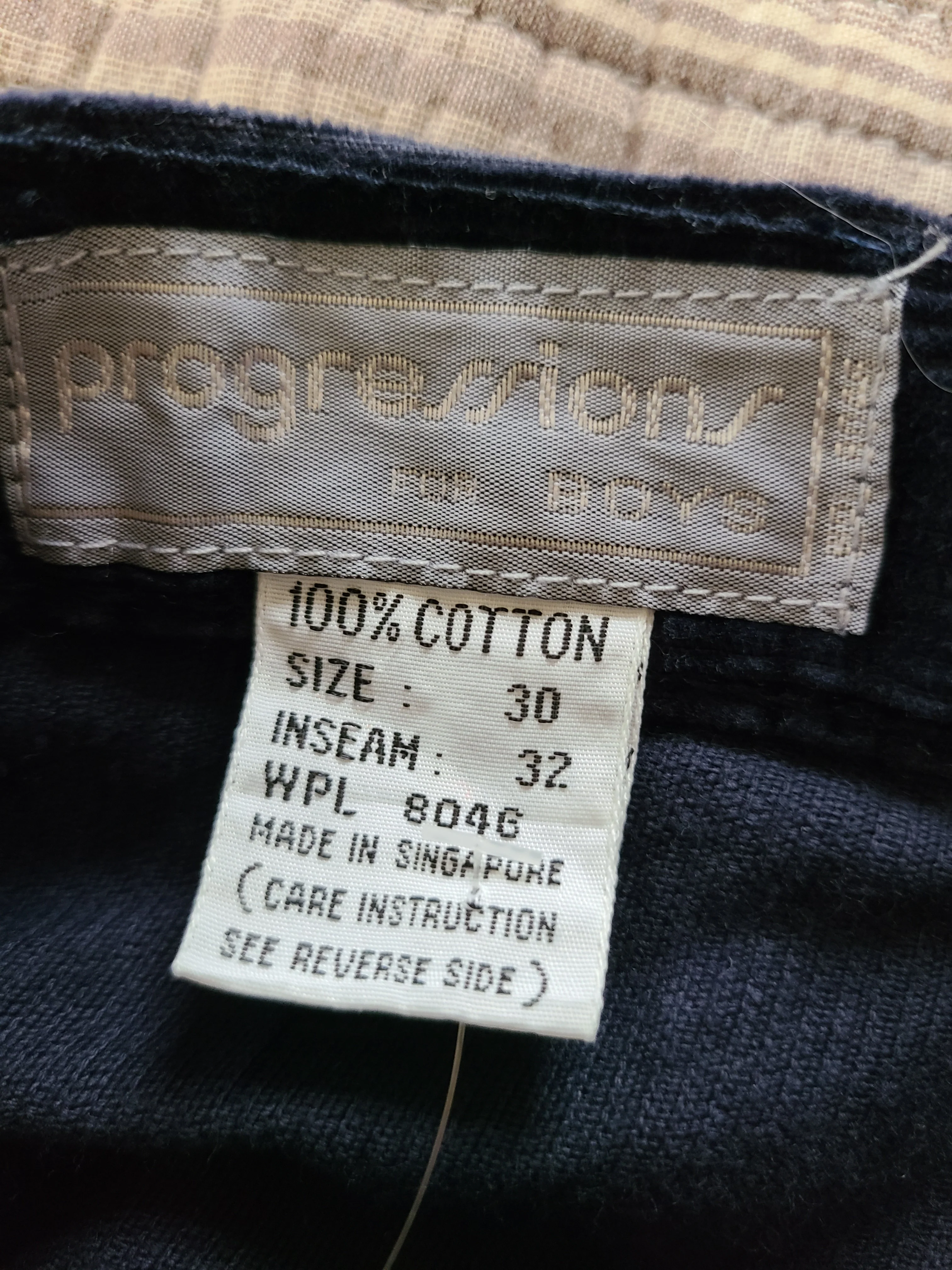 60s/70s Teen Boys Corduroy Pants 28x32 Navy By Progressions - Image 8