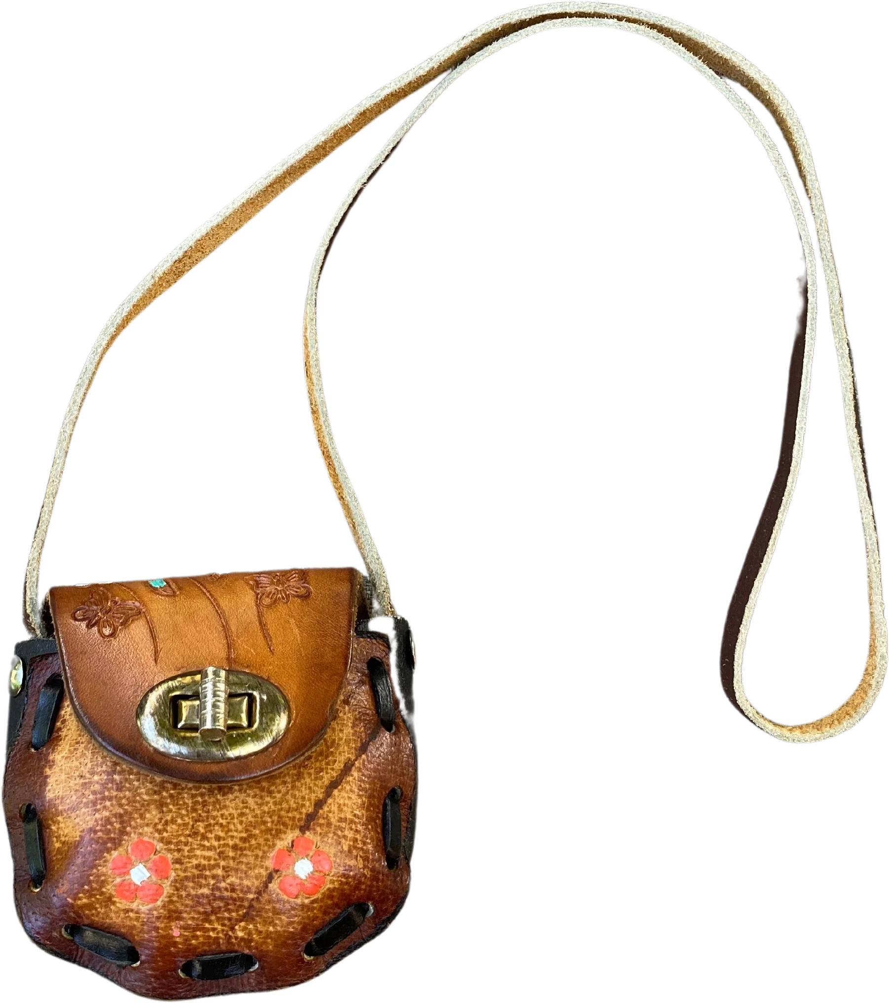 60s/70s Tooled Leather Mexico Mini Purse
