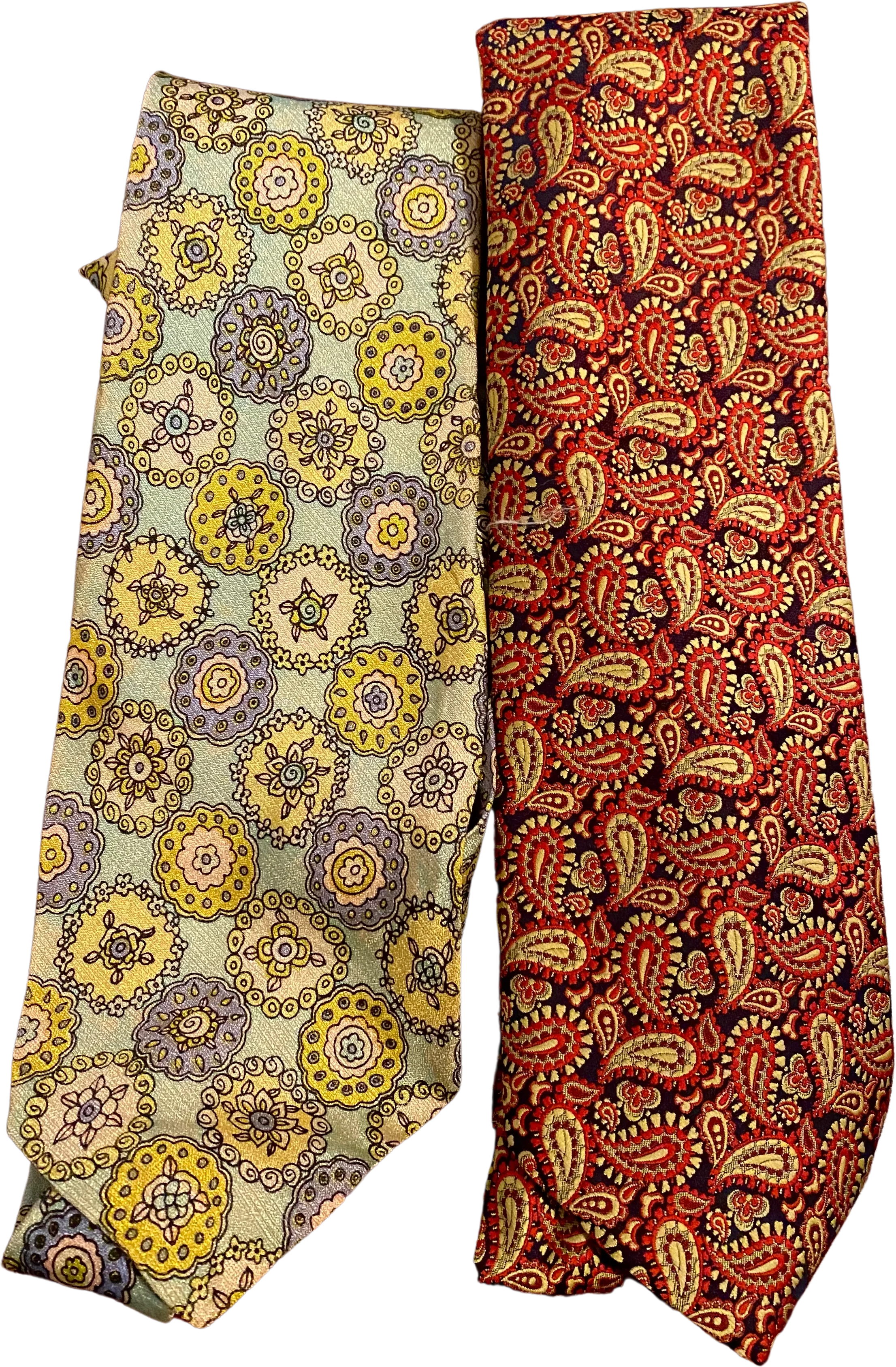 60s/70s Two Vtg Ties Bennett Bernard Bridgeport Silk Poly By Liebert