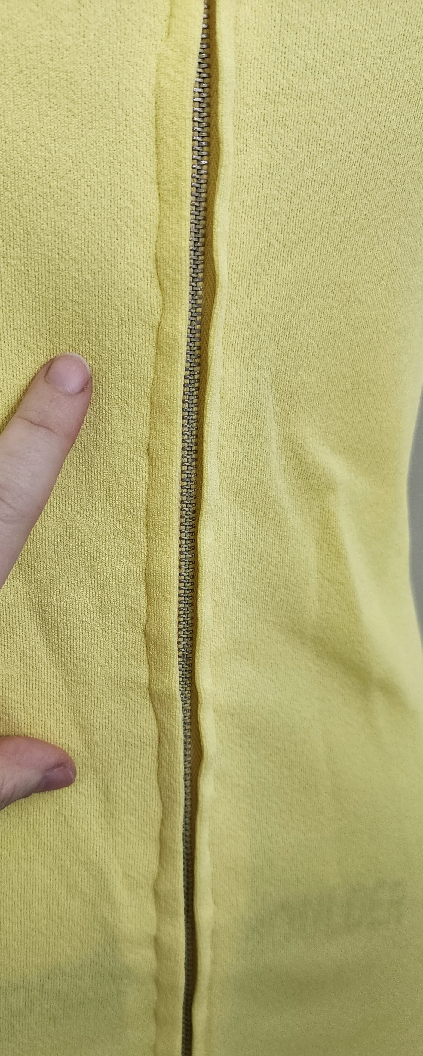 60s/70s Vibrant Yellow Zip Front Scoop Neck Dress - Image 4