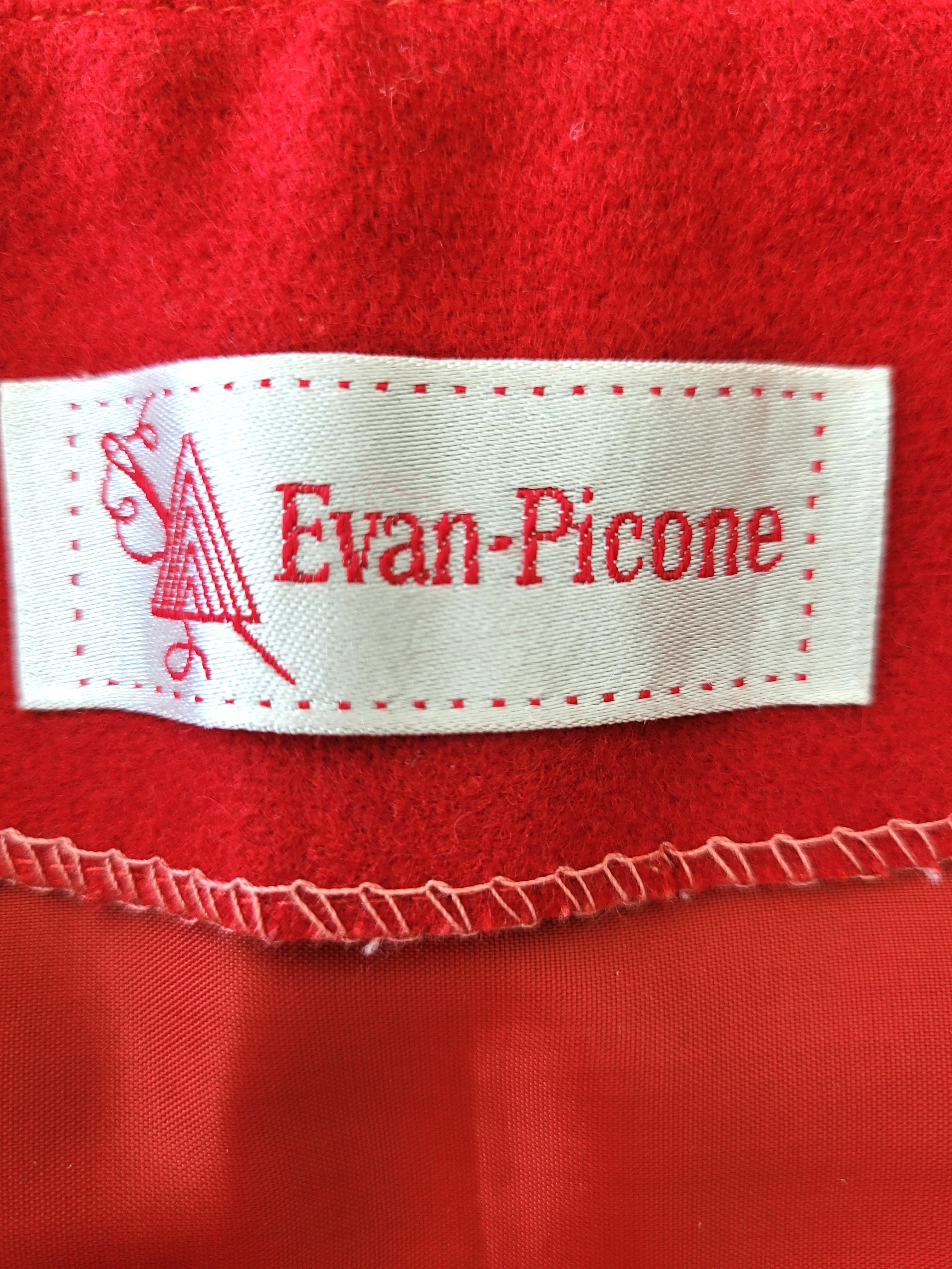 60s/70s Vintage Above-knee Straight Winter Wool Red Skirt By Evan-Picone - Image 3