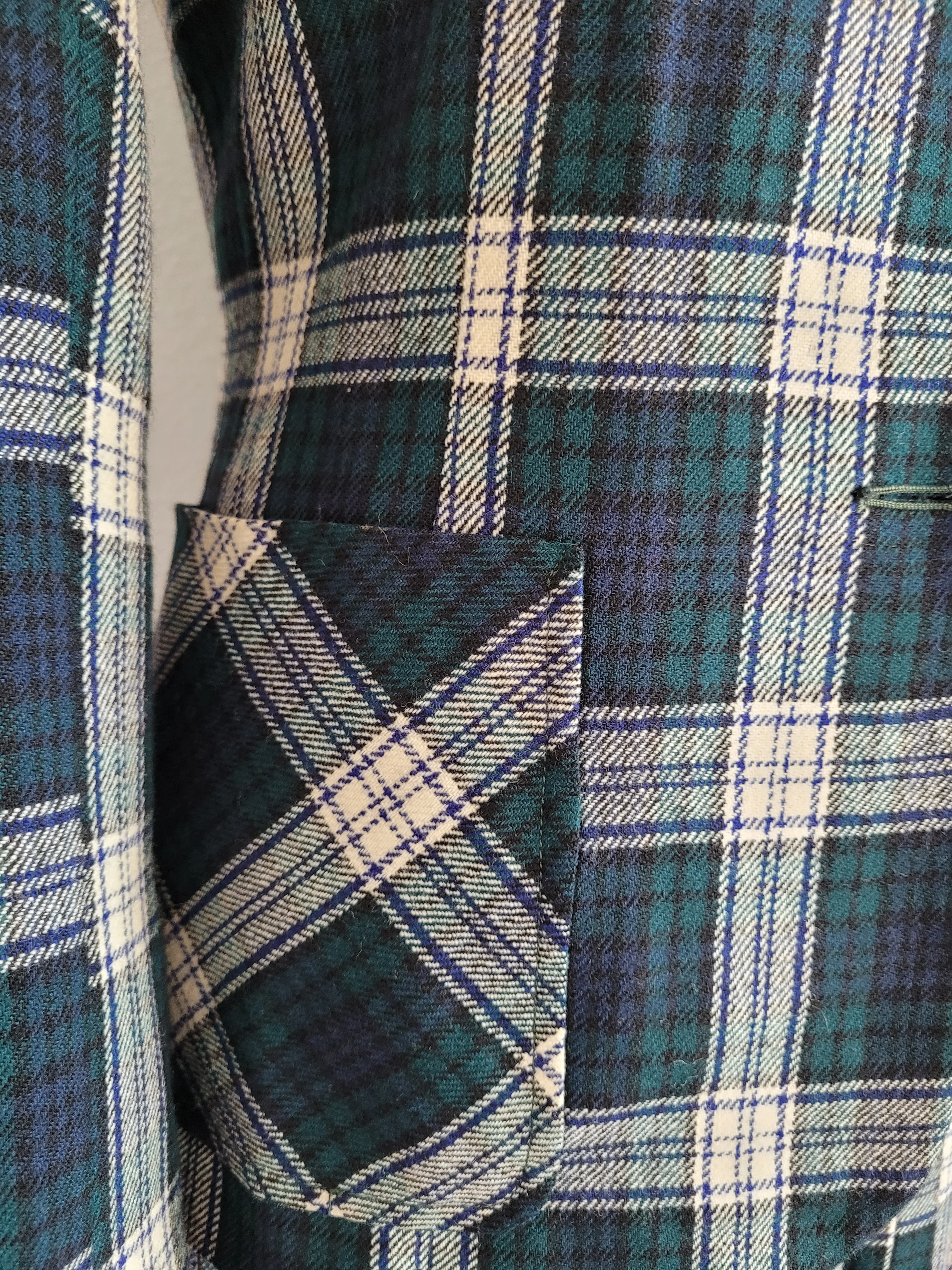 60s/70s Vintage Black Watch Tartan Wool Skirt Suit Pleated By Sportcraft Inc. - Image 6