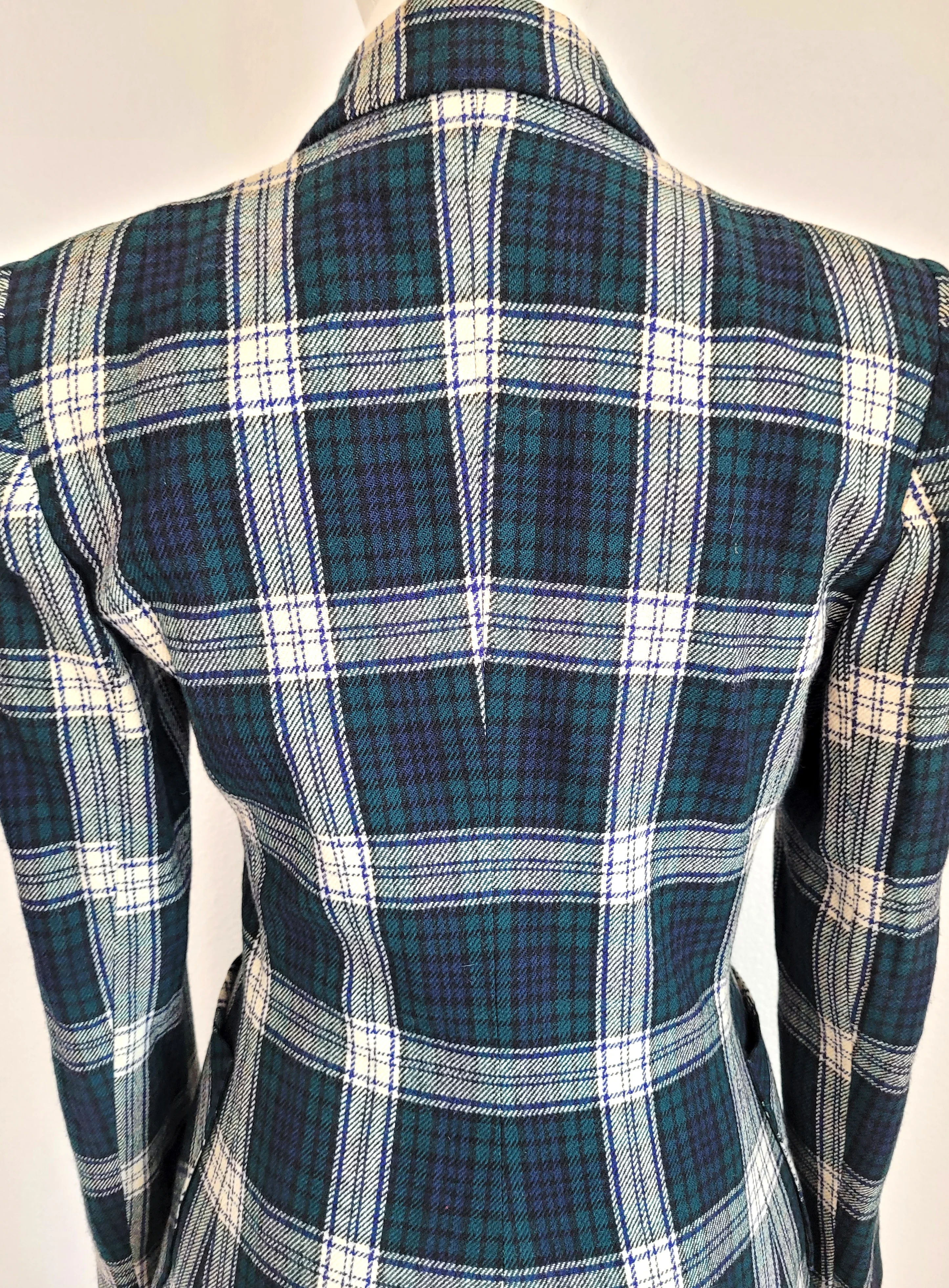 60s/70s Vintage Black Watch Tartan Wool Skirt Suit Pleated By Sportcraft Inc. - Image 8