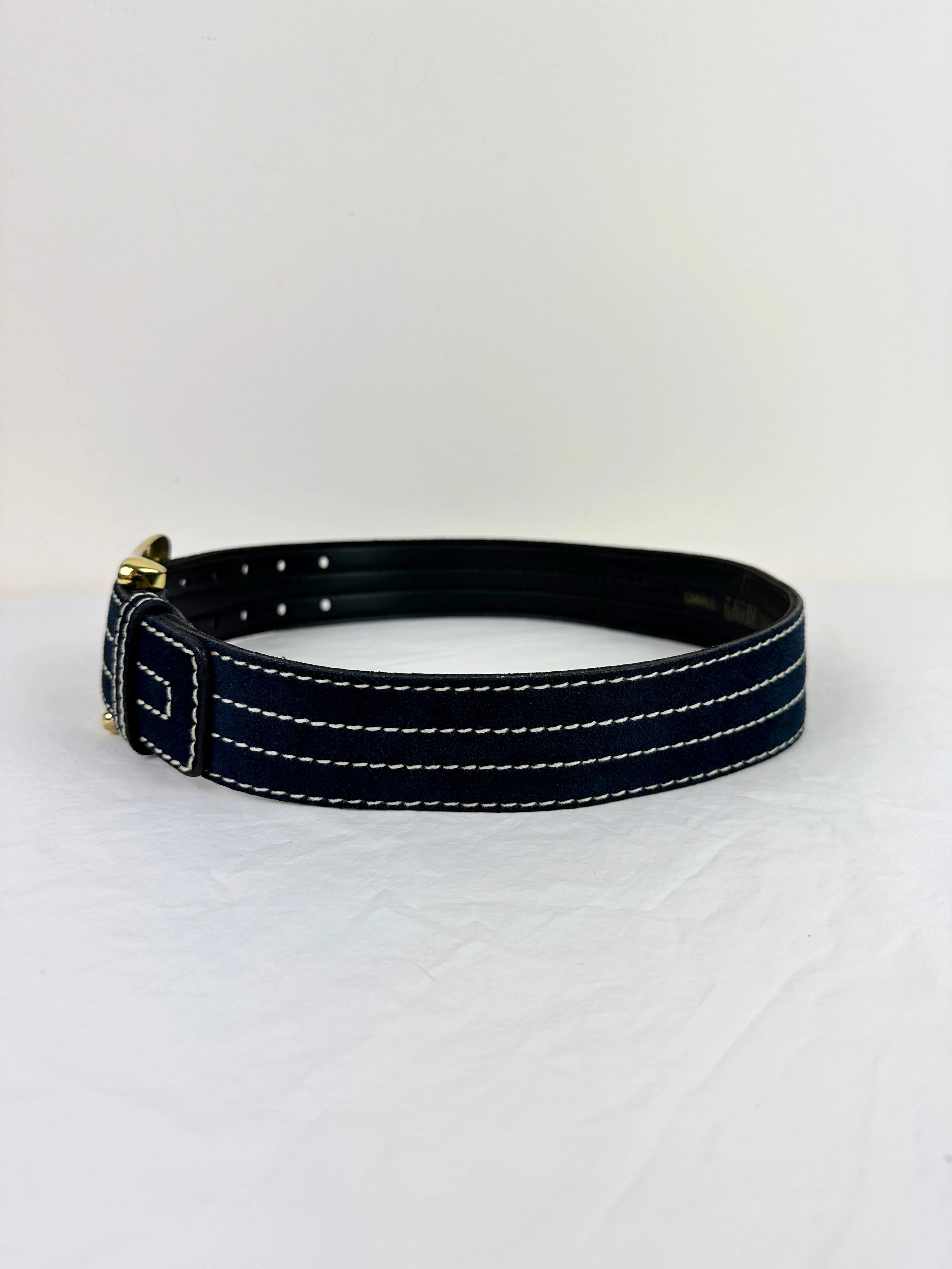 60s/70s Vintage Garay Navy Suede Belt By Garay - Image 8