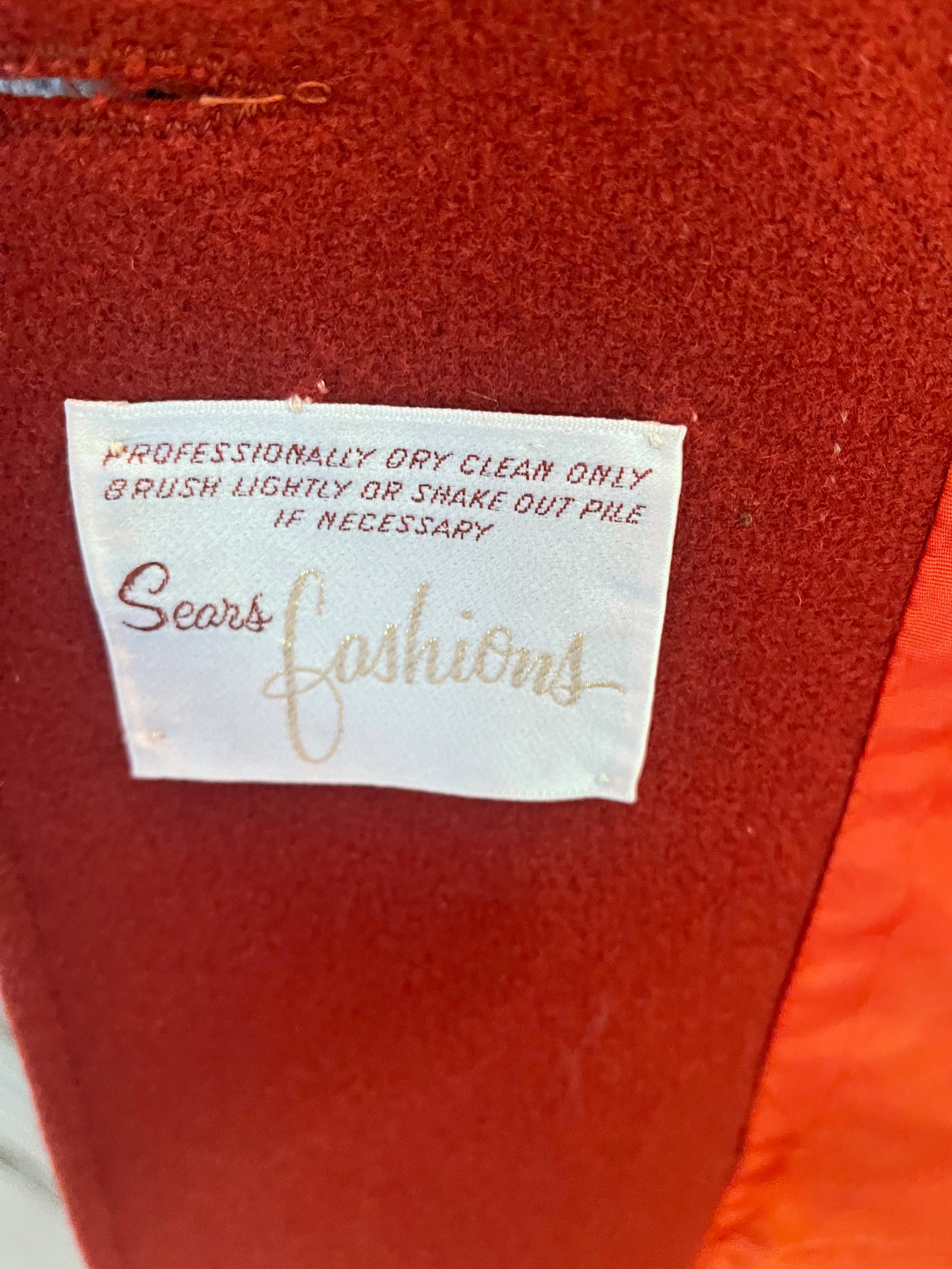 60s/70s Vintage Penny Lane Style Coat | Faux Fur Collar By Sears Fashions - Image 14