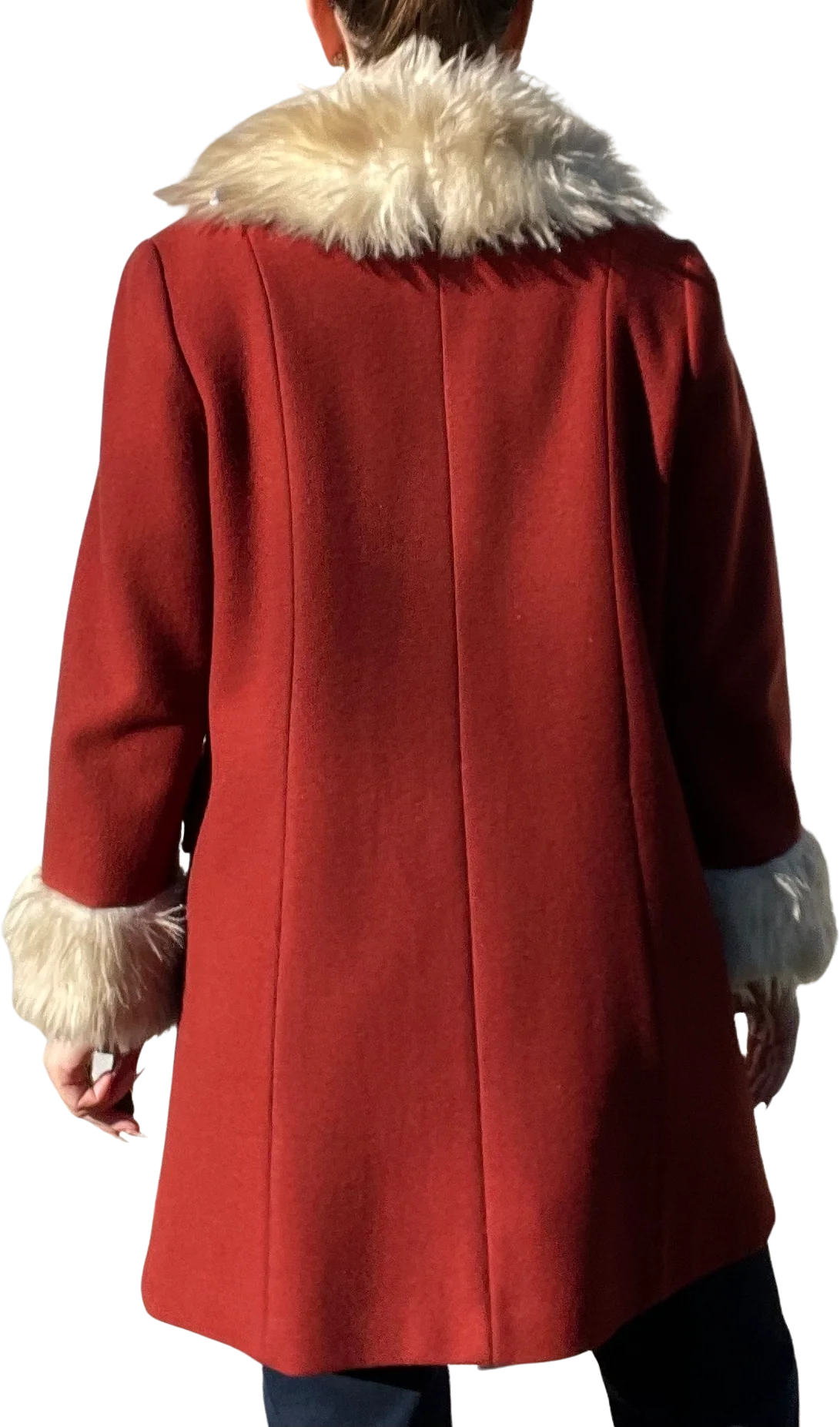 60s/70s Vintage Penny Lane Style Coat | Faux Fur Collar By Sears Fashions - Image 2