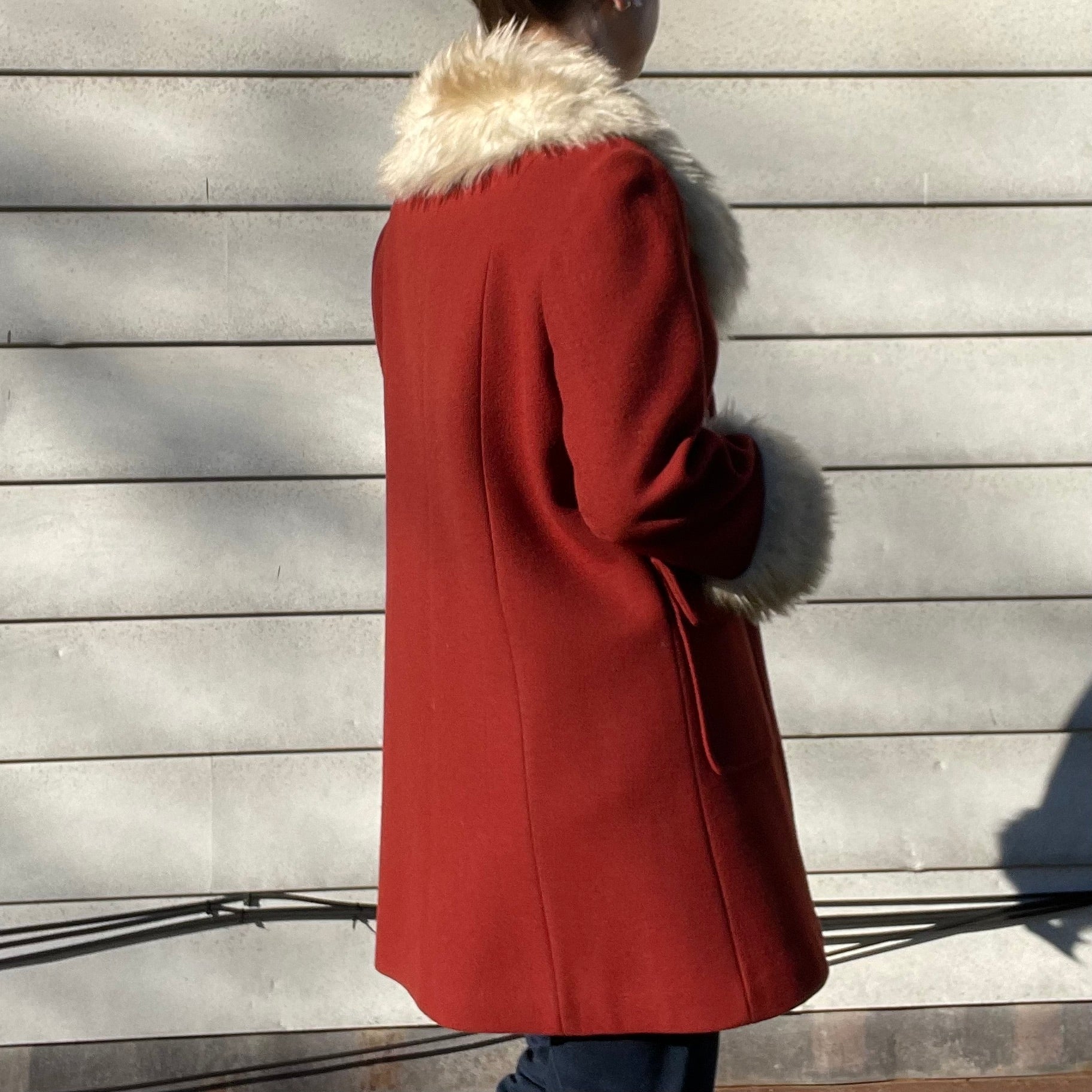 60s/70s Vintage Penny Lane Style Coat | Faux Fur Collar By Sears Fashions - Image 4