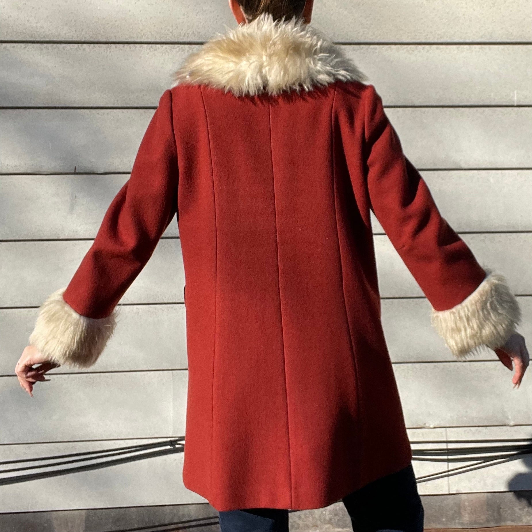 60s/70s Vintage Penny Lane Style Coat | Faux Fur Collar By Sears Fashions - Image 5
